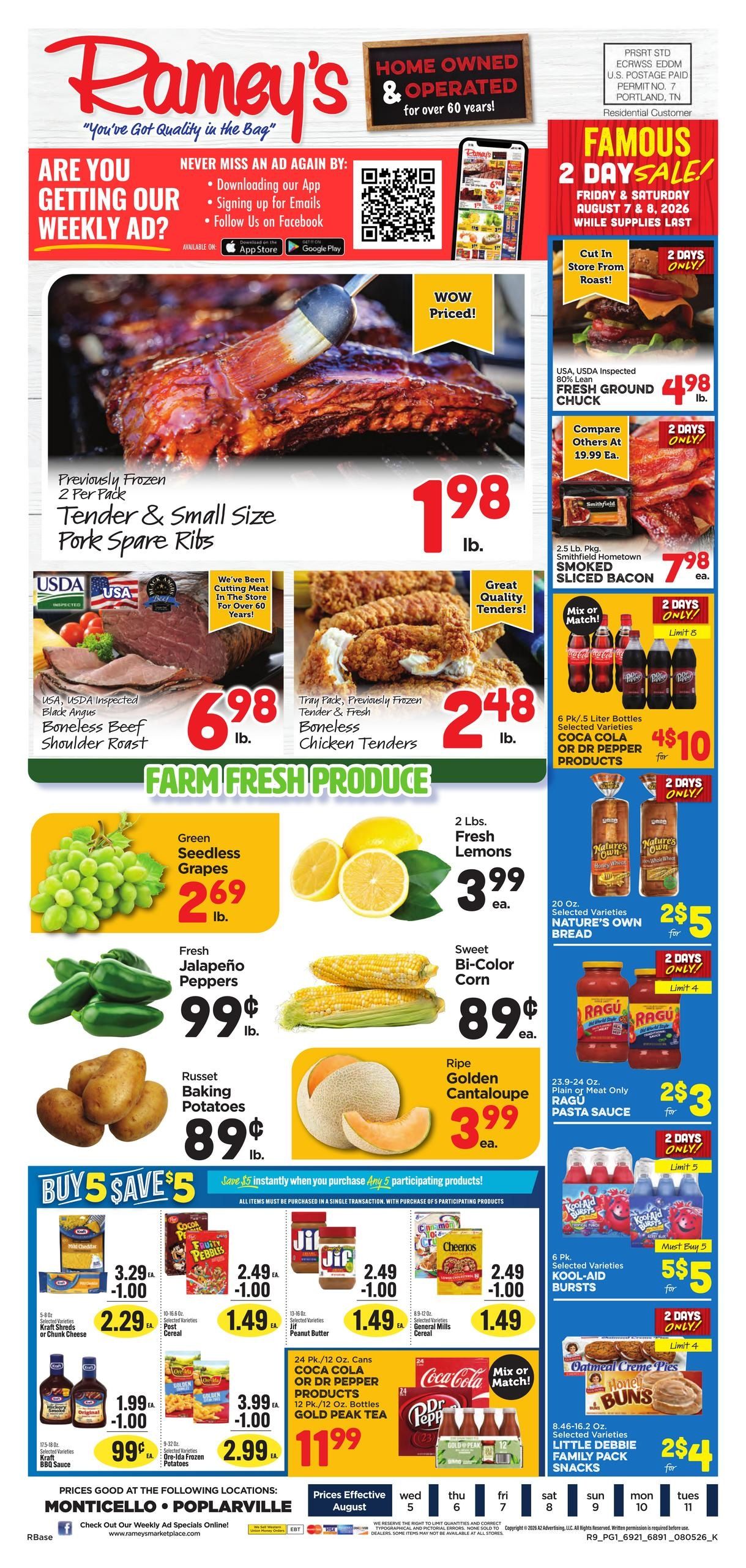 Ramey's (Brookhaven Area, MS) Weekly Ad August 5 - 11, 2026