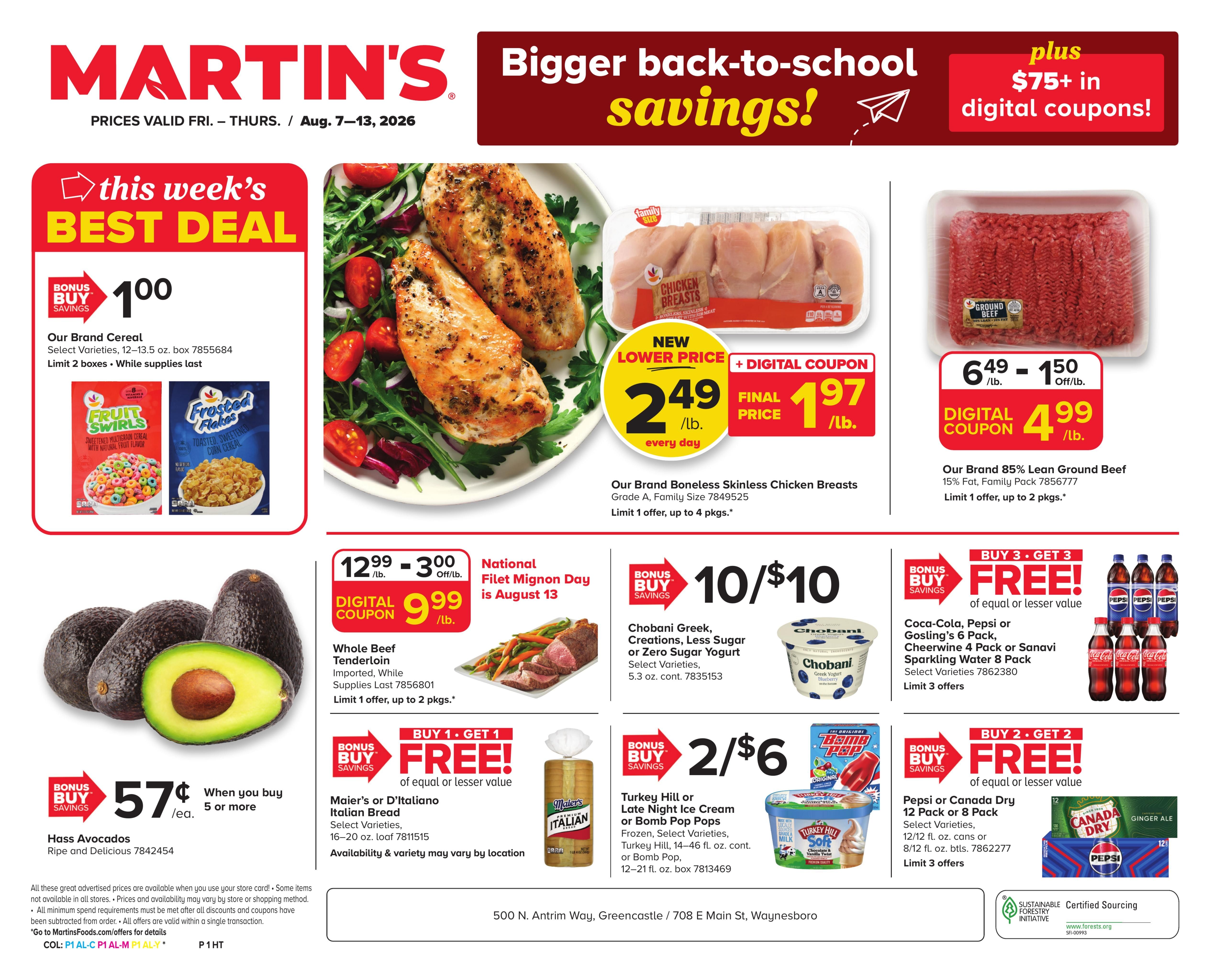 Martin's Food Market (Chambersburg Area, PA) Weekly Ad August 7 - 13, 2026