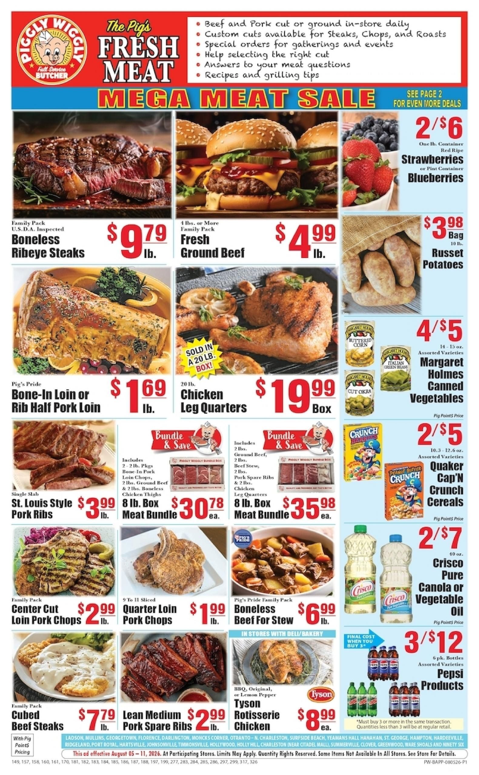 Piggly Wiggly (Charleston Area, SC) Weekly Ad August 5 - 11, 2026