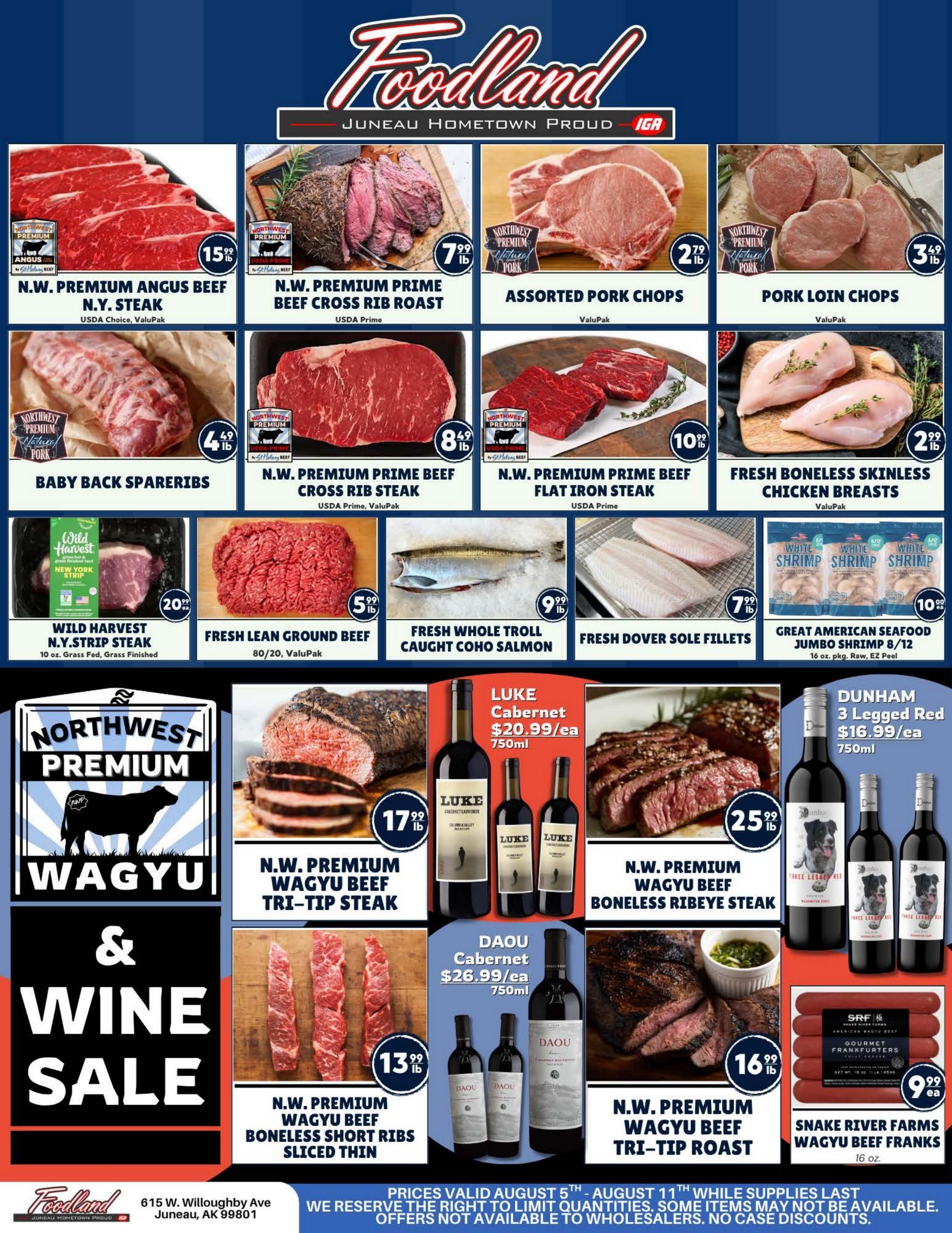 Juneau Foodland IGA (Juneau–Douglas Area, AK) Weekly Ad August 5 - 11, 2026
