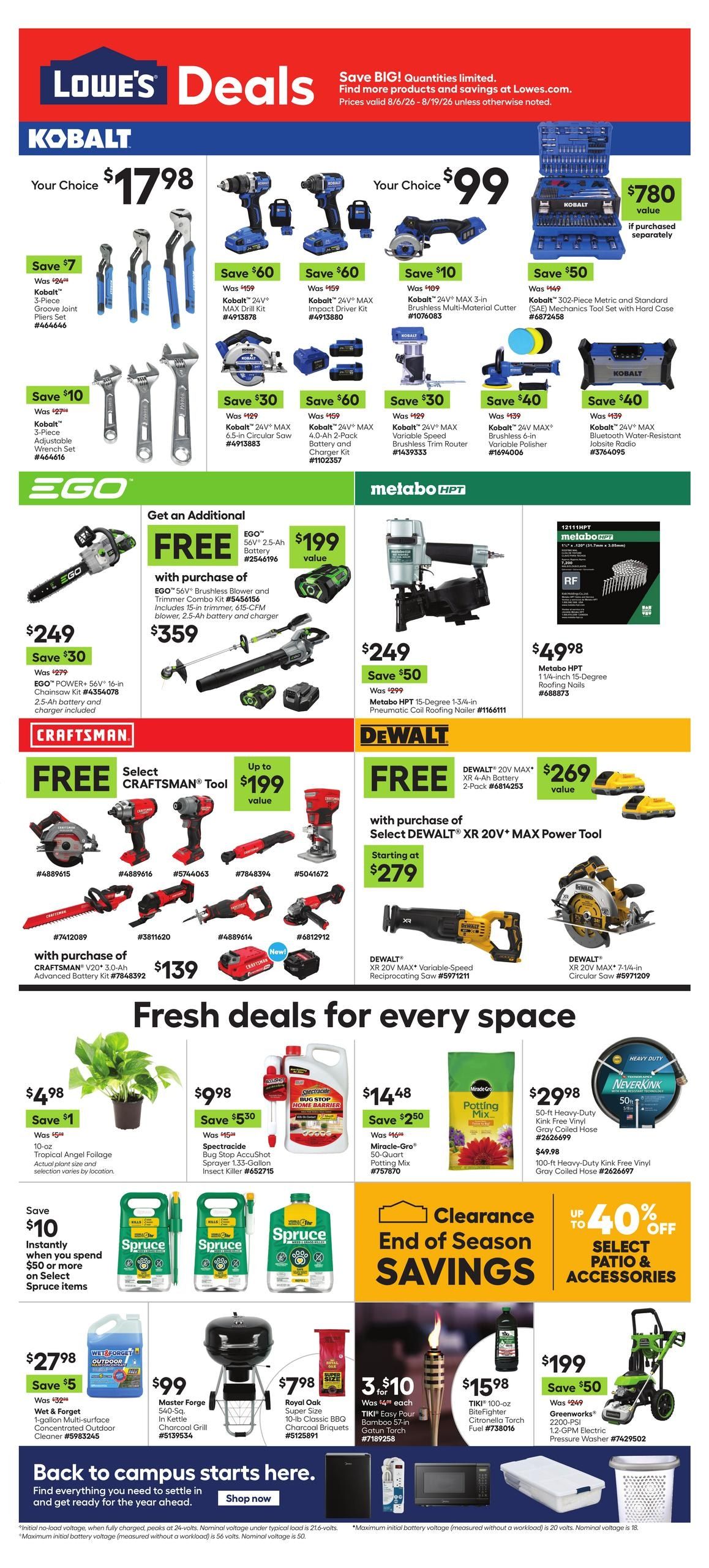 Lowe's (Rangely Area, CO) Weekly Ad August 6 - 19, 2026
