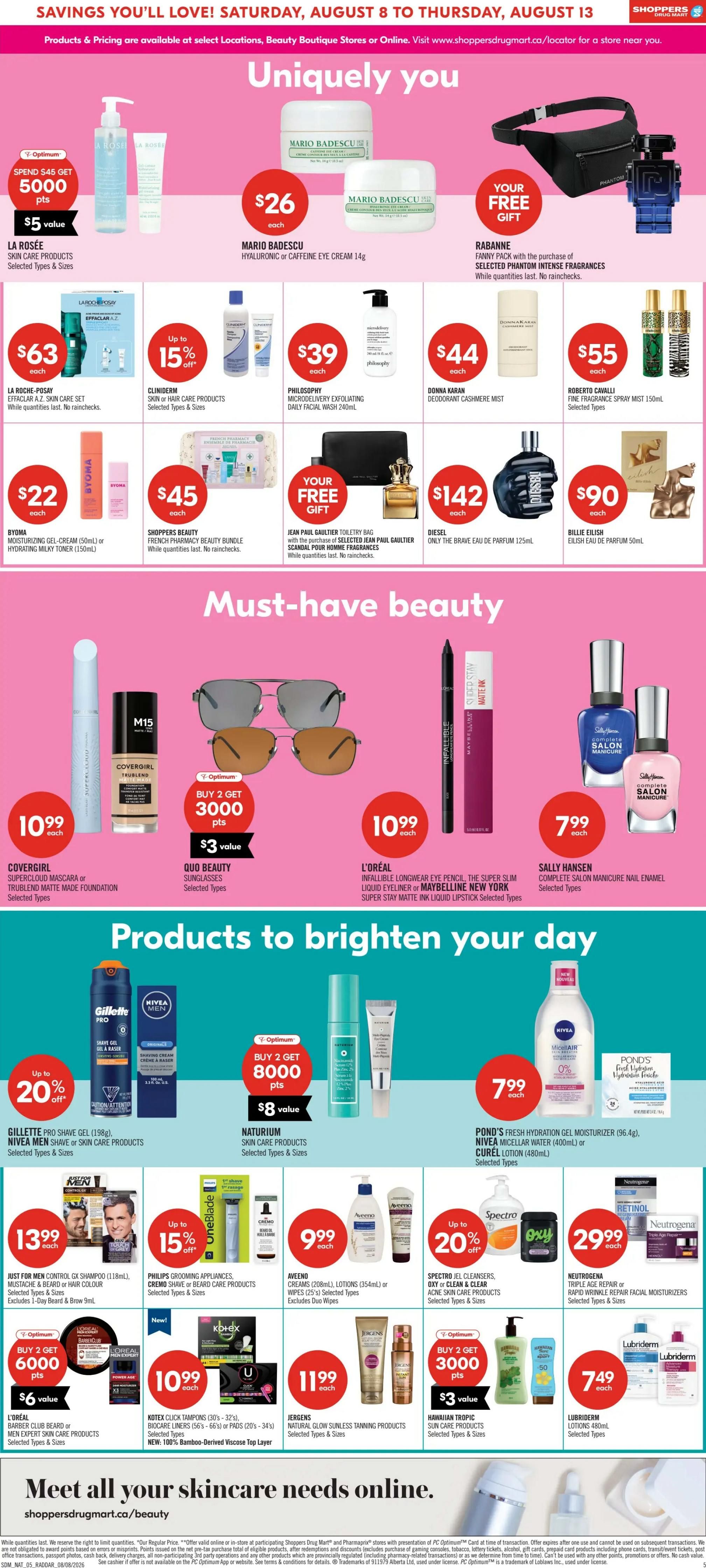 Shoppers Drug Mart (West) Flyer August 8 to 13