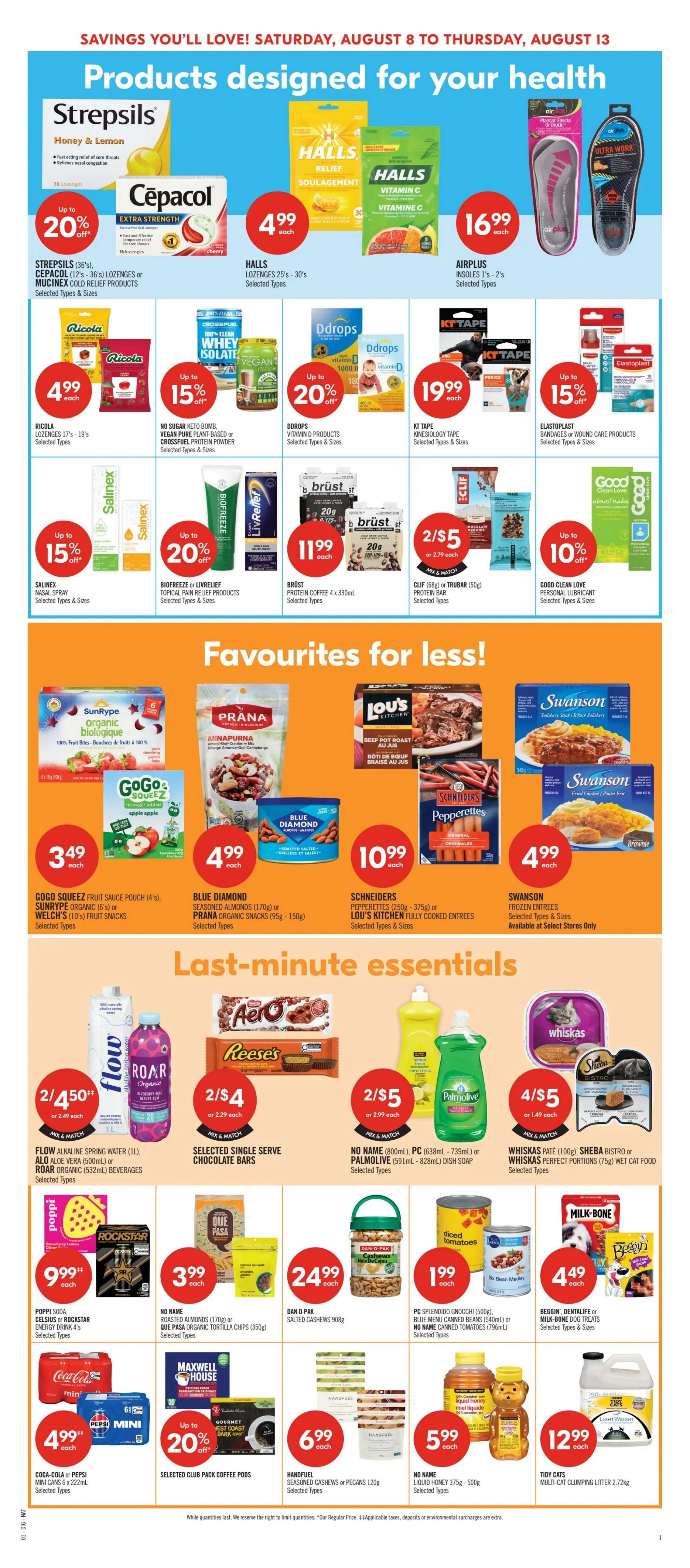 Shoppers Drug Mart (West) Flyer August 8 to 13