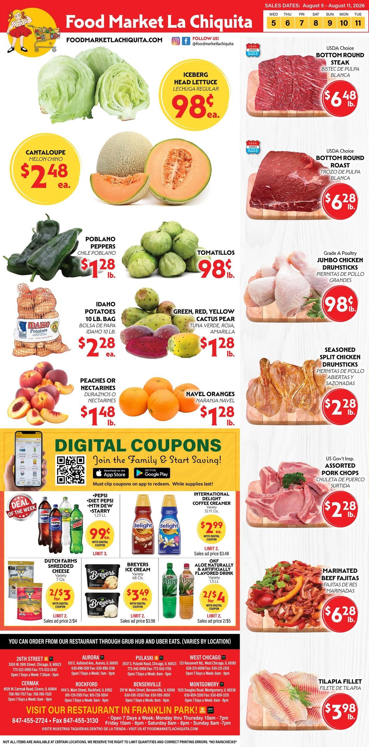La Chiquita Food Market Weekly Ad August 5 - 11, 2026