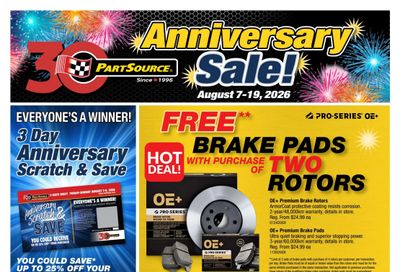 PartSource Flyer August 6 to 19