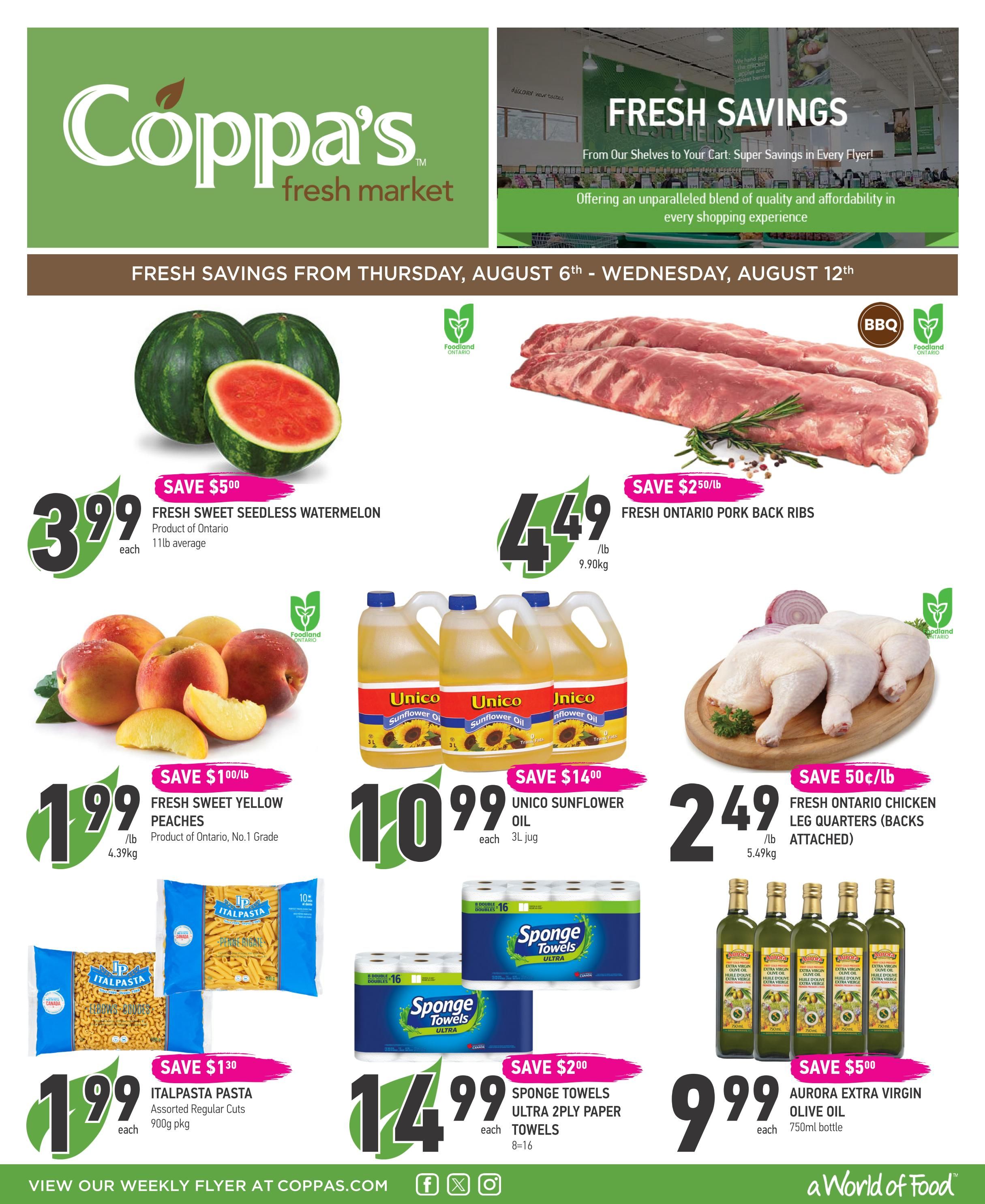 Coppa's Fresh Market Flyer August 6 to 12