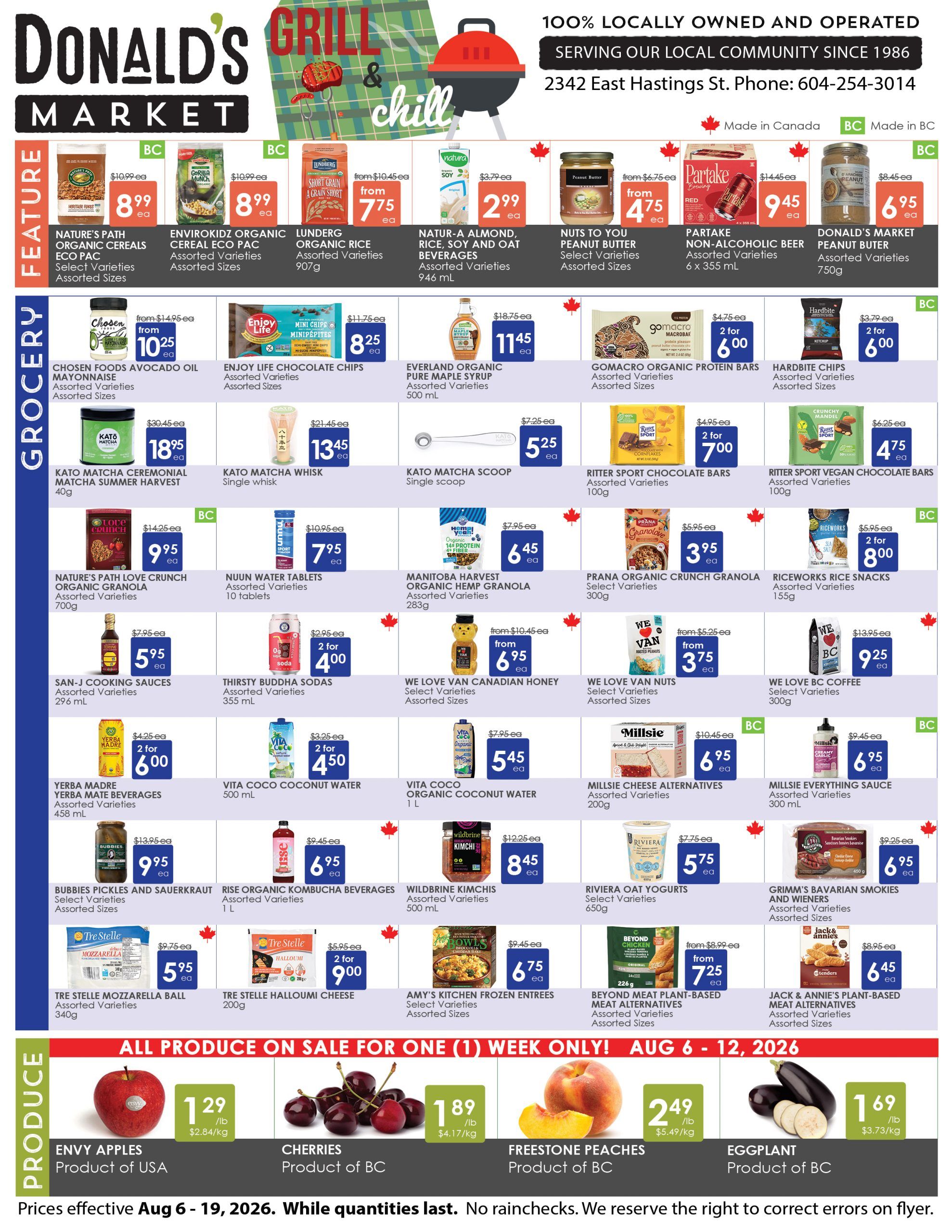 Donald's Market Flyer August 6 to 12