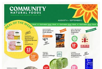 Community Natural Foods Flyer August 6 to September 2