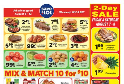 Save a Lot Food Stores (Jersey Shore, Lock Haven and South Williamsport, PA) Weekly Ad August 6 - 12, 2026