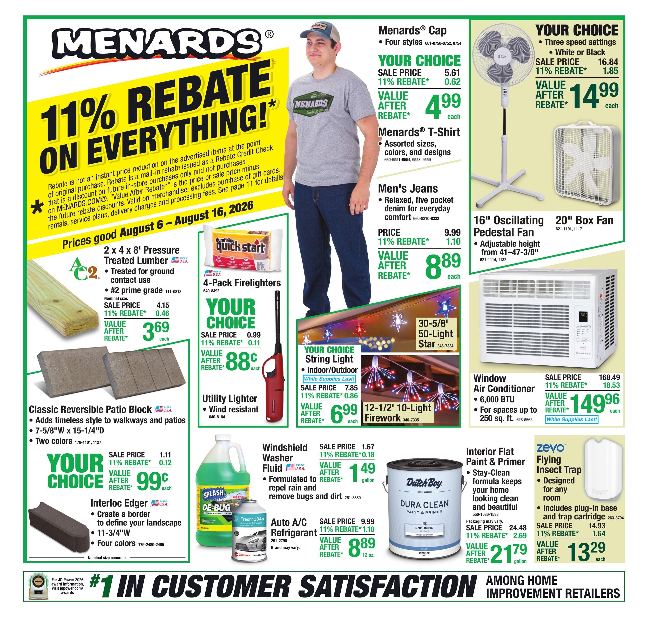 Menards (Warren–Sterling Heights Area, MI) 11% Rebate Sale Weekly Ad August 6 - 17, 2026