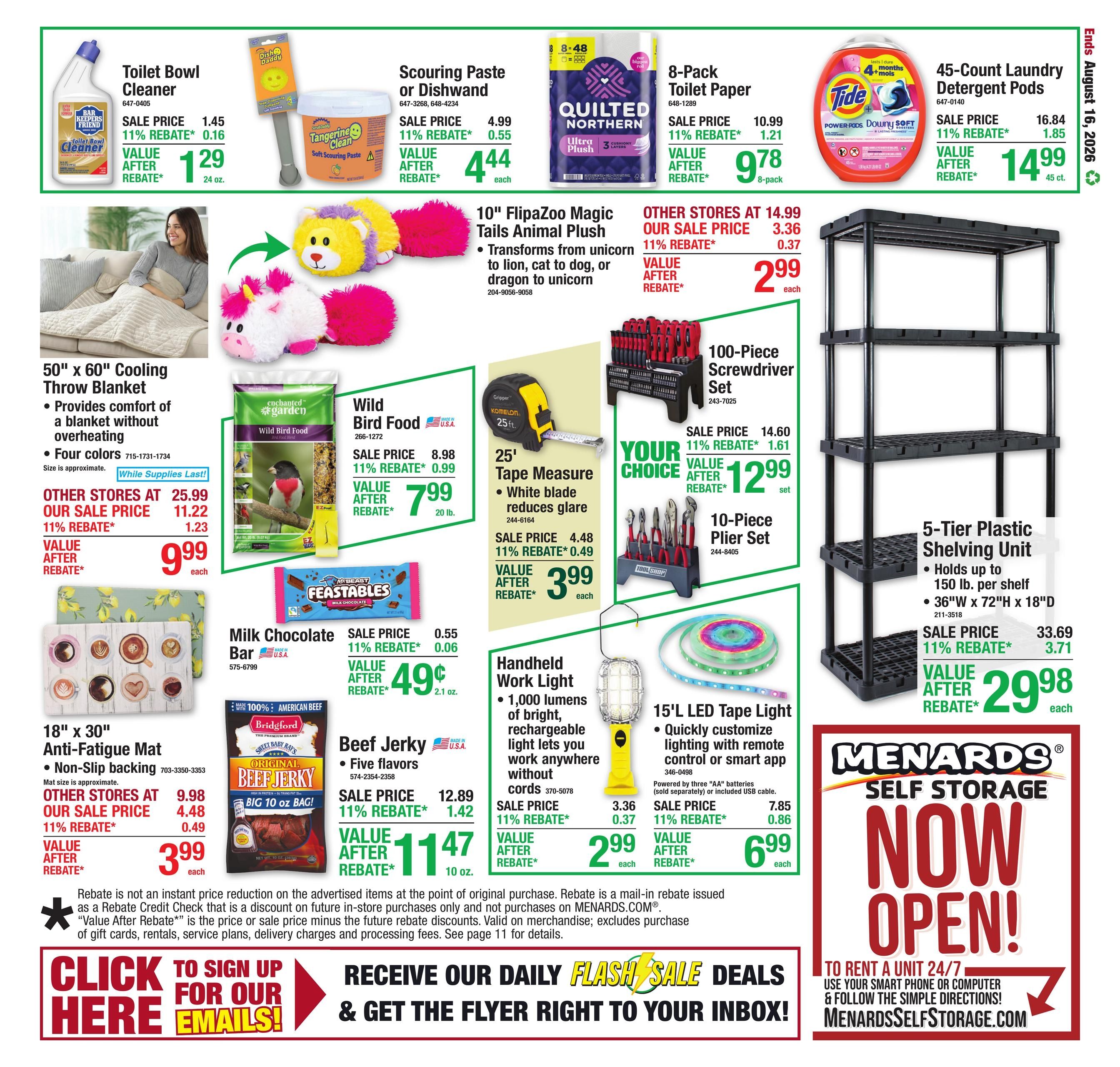 Menards (Mansfield Area, OH) 11% Rebate Sale Weekly Ad August 5 - 17, 2026