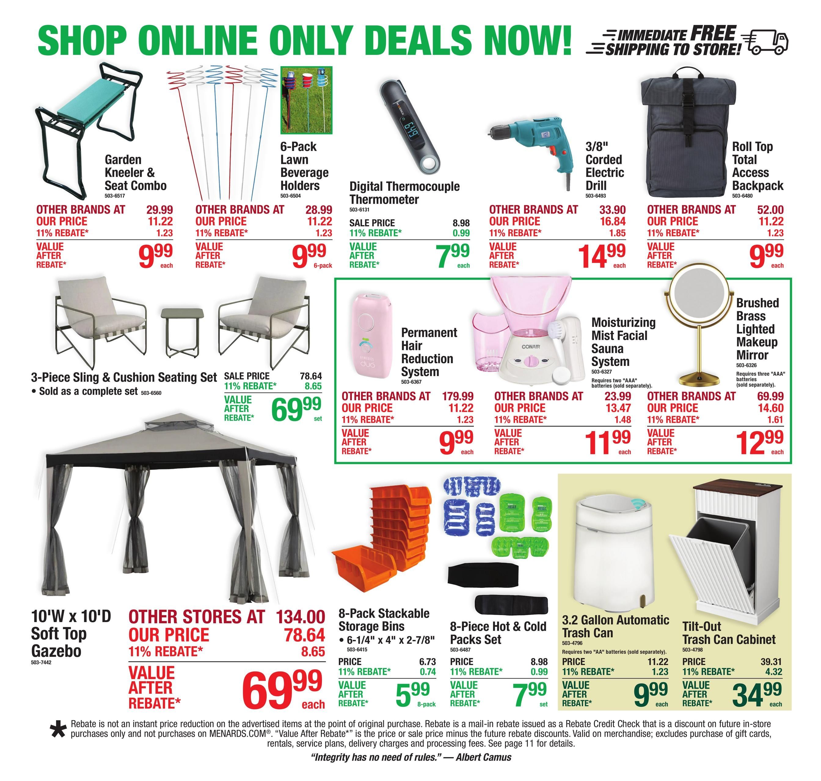 Menards (Mansfield Area, OH) 11% Rebate Sale Weekly Ad August 5 - 17, 2026