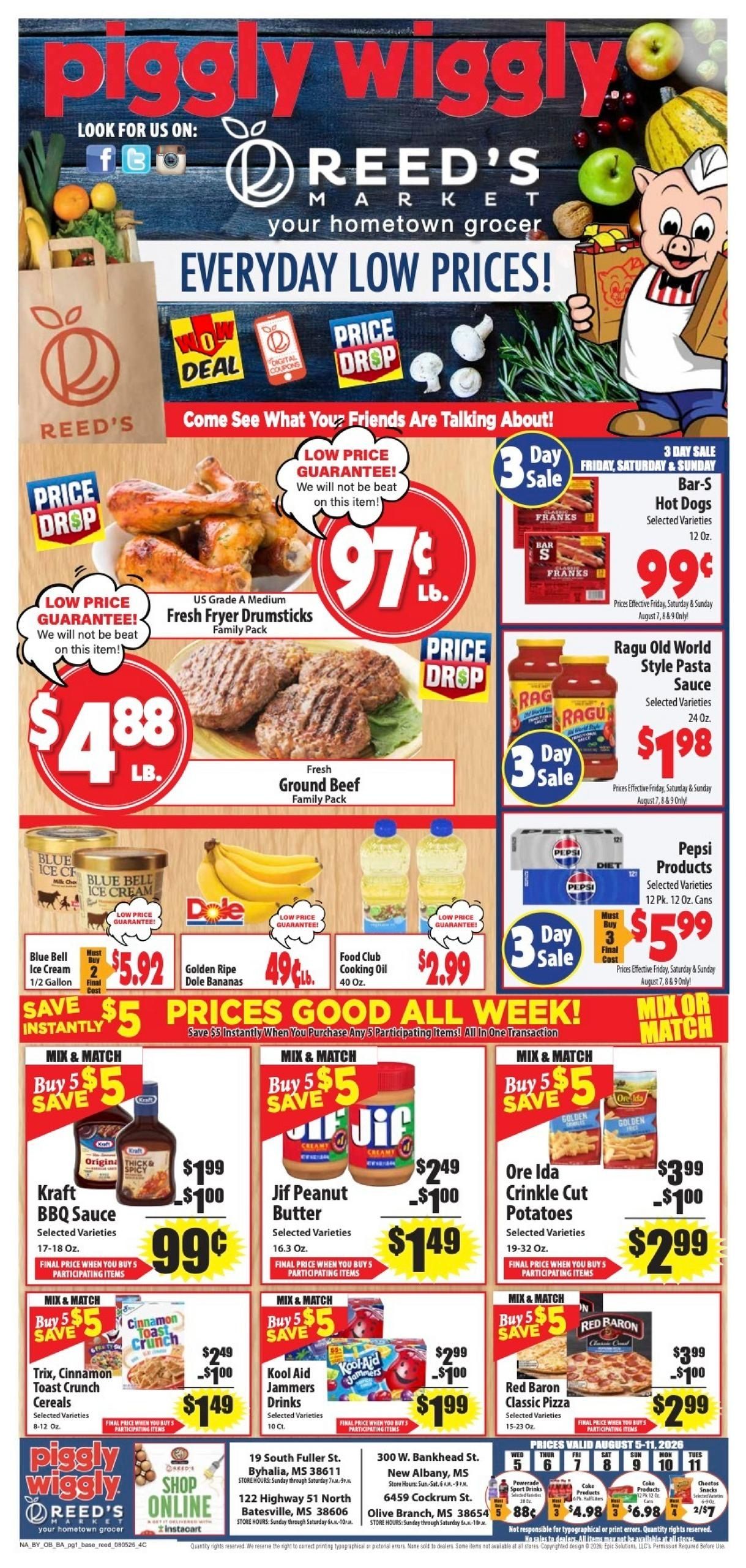 Reed's Piggly Wiggly (saveatthepig) Weekly Ad August 5 - 11, 2026
