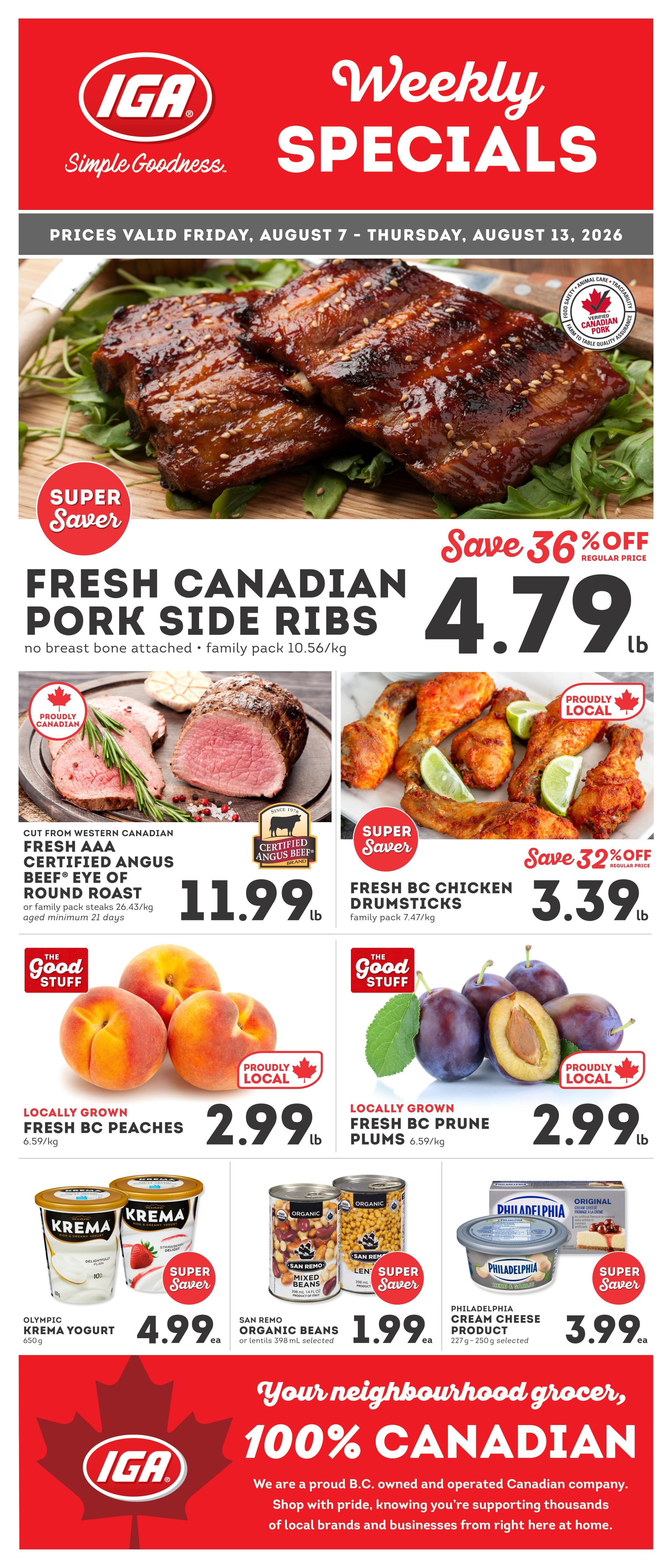IGA Stores of BC Flyer August 7 to 13