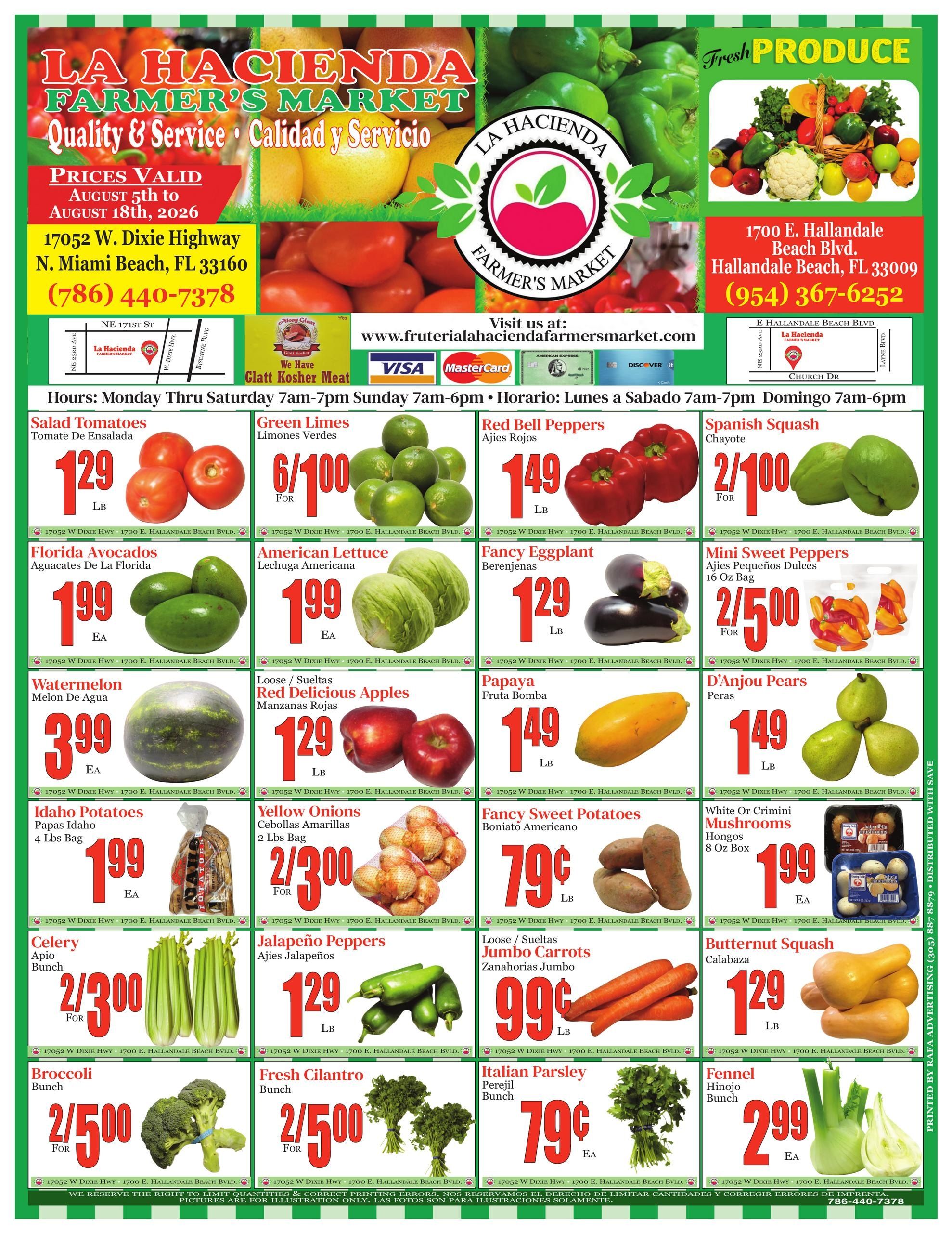 Fruteria La Hacienda Market Weekly Ad August 5 - 18, 2026