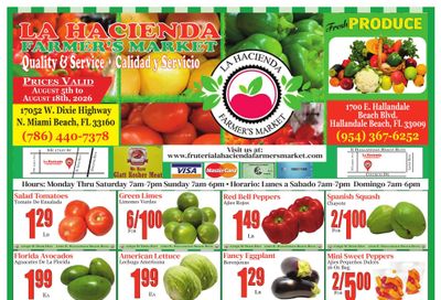Fruteria La Hacienda Market Weekly Ad August 5 - 18, 2026