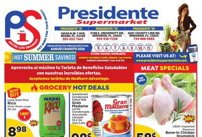 Presidente Supermarkets (Hollywood–Miami Gardens Area, FL) Weekly Ad August 5 - 11, 2026