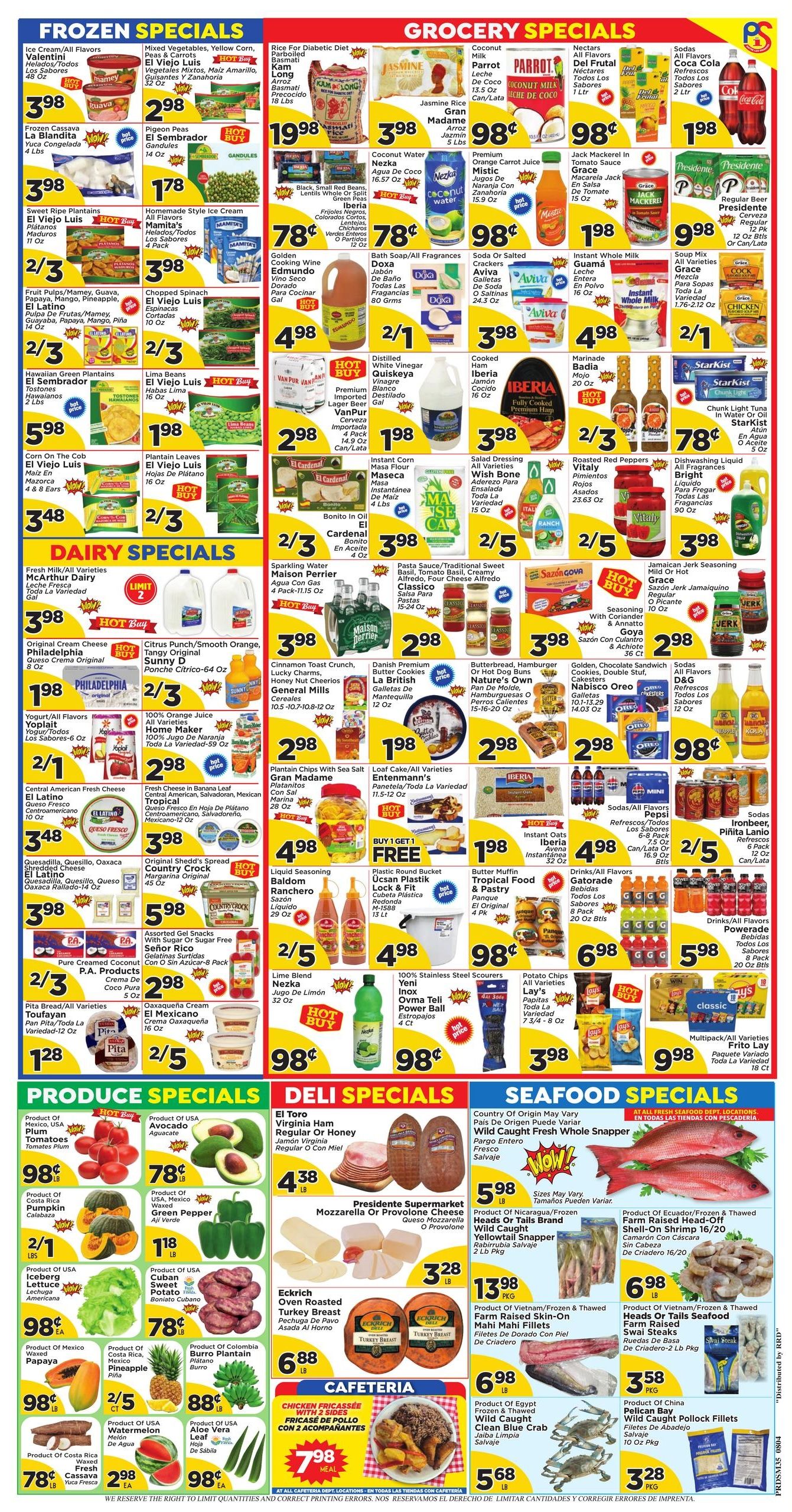 Presidente Supermarkets (Hollywood–Miami Gardens Area, FL) Weekly Ad August 5 - 11, 2026
