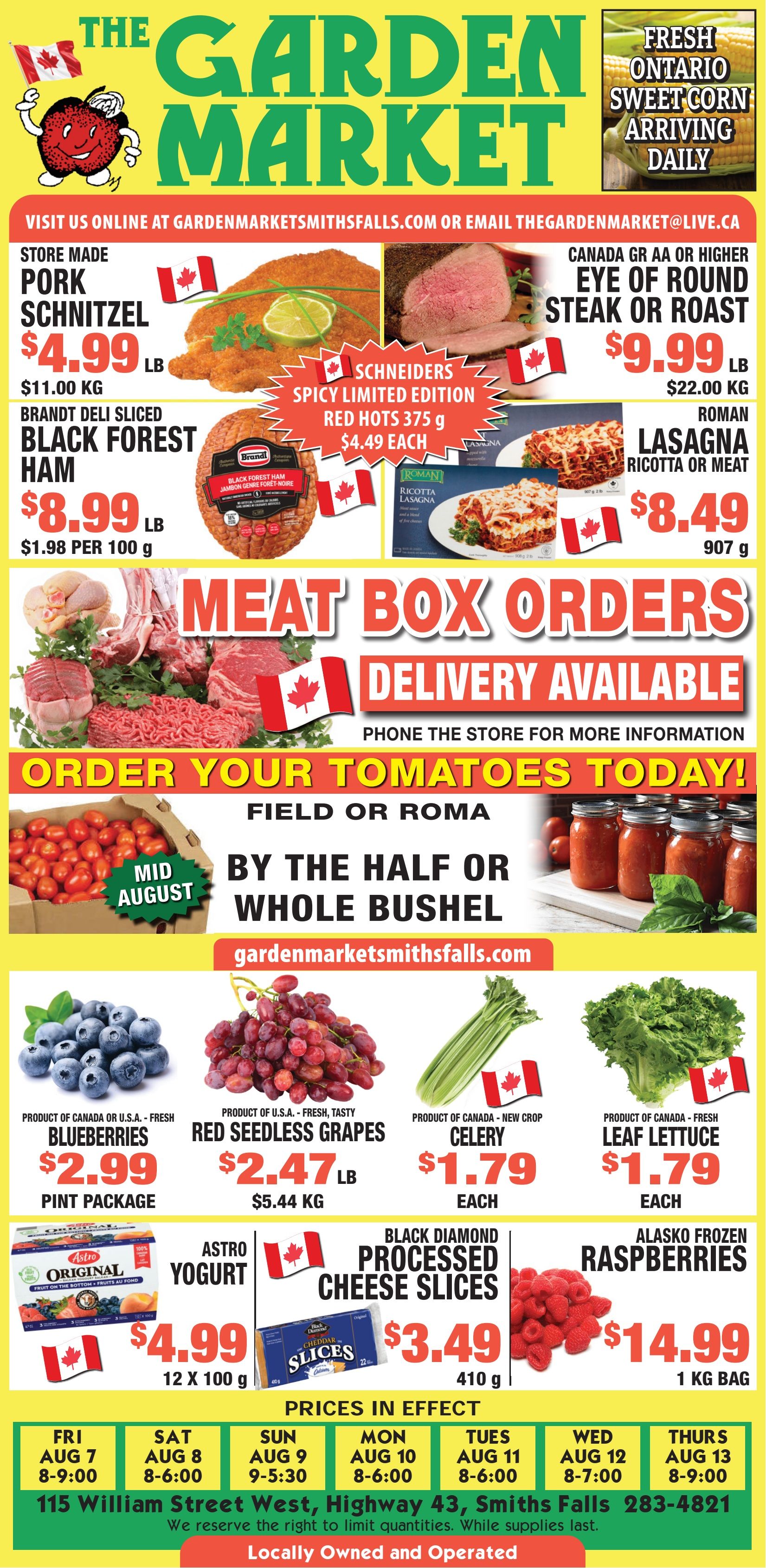 The Garden Market Flyer August 7 to 13