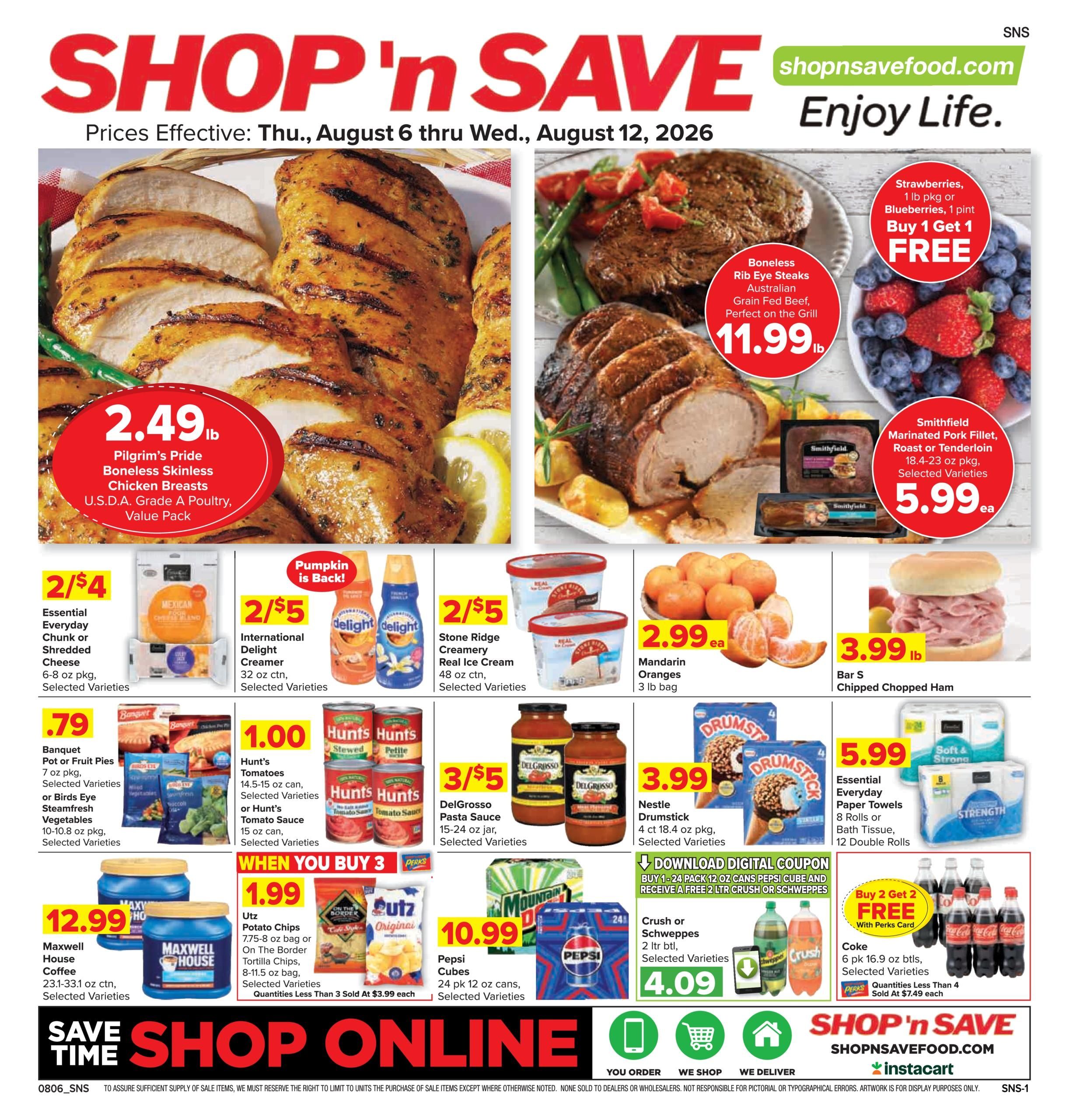 Shop 'n Save (OH, PA) Weekly Ad August 6 - 12, 2026