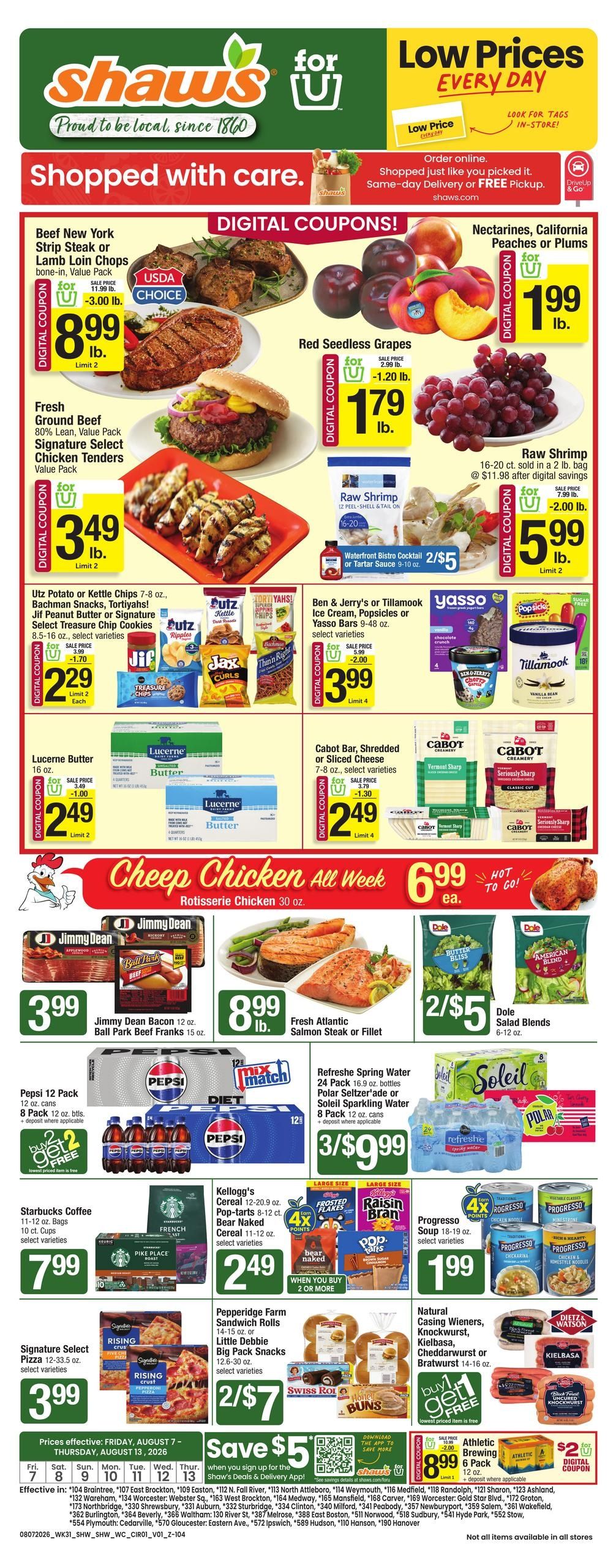Shaw's (CT, MA) Weekly Ad August 7 - 13, 2026
