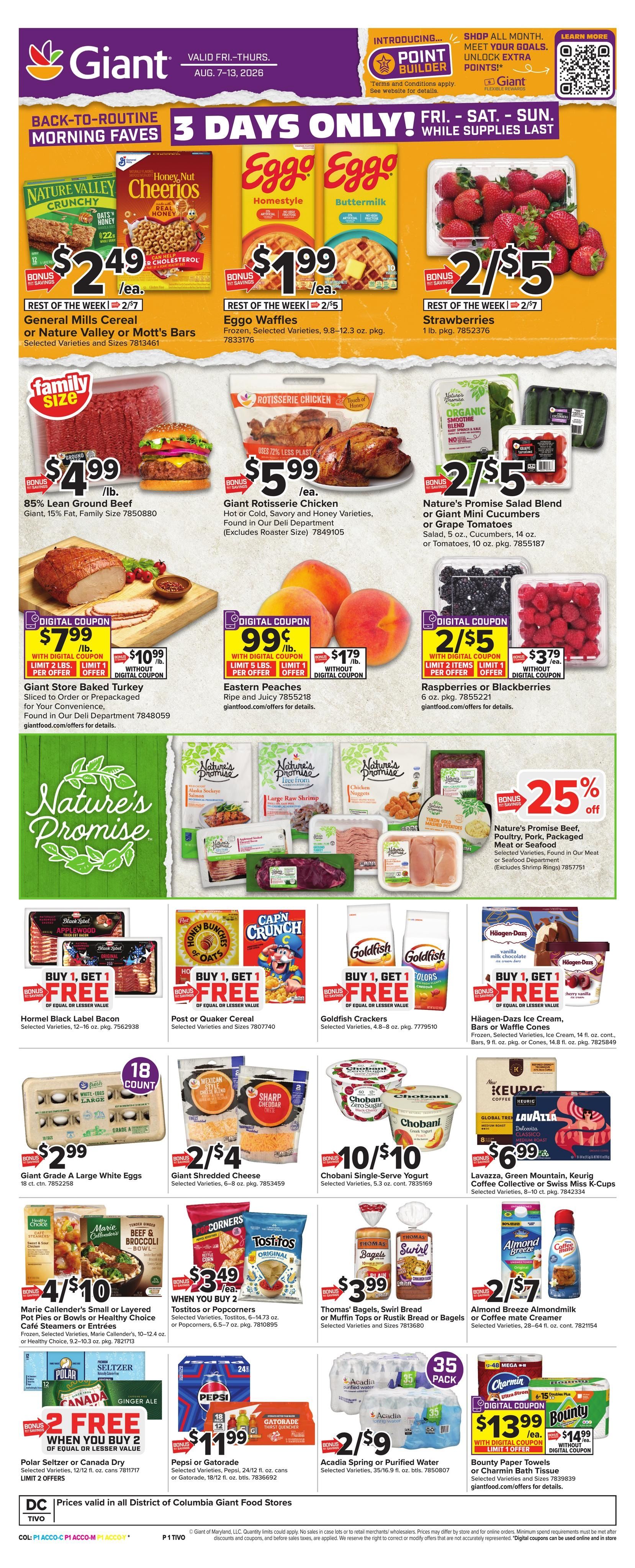 Giant Food (Washington Area, DC) Weekly Ad August 7 - 13, 2026