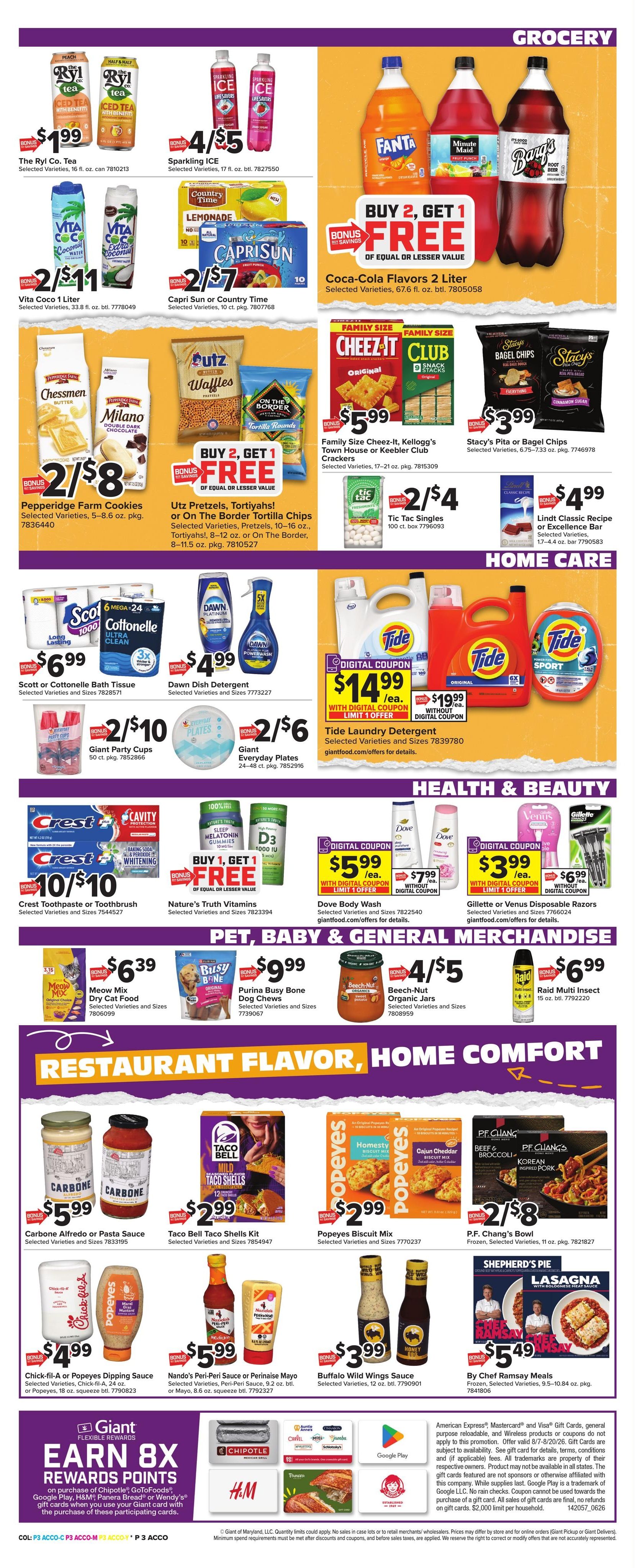 Giant Food (Washington Area, DC) Weekly Ad August 7 - 13, 2026