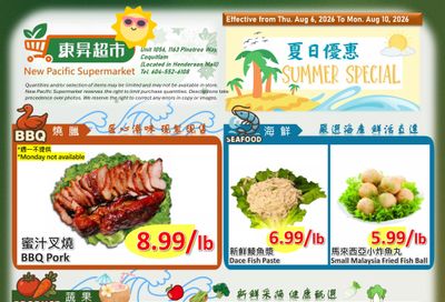 New Pacific Supermarket Flyer August 6 to 10
