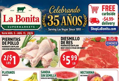 La Bonita Supermarkets Weekly Ad August 5 - 11, 2026
