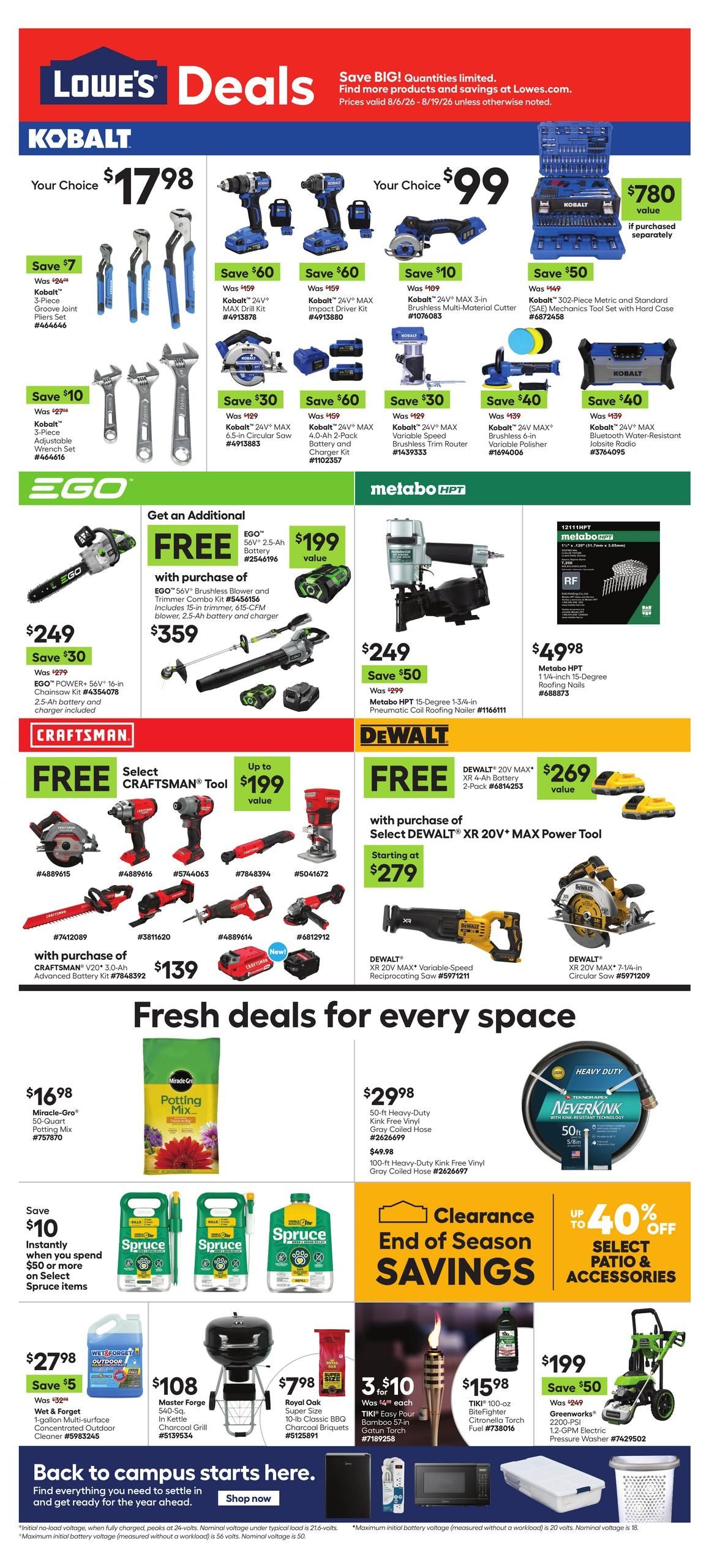 Lowe's (Anchorage Area, AK) Weekly Ad August 6 - 19, 2026