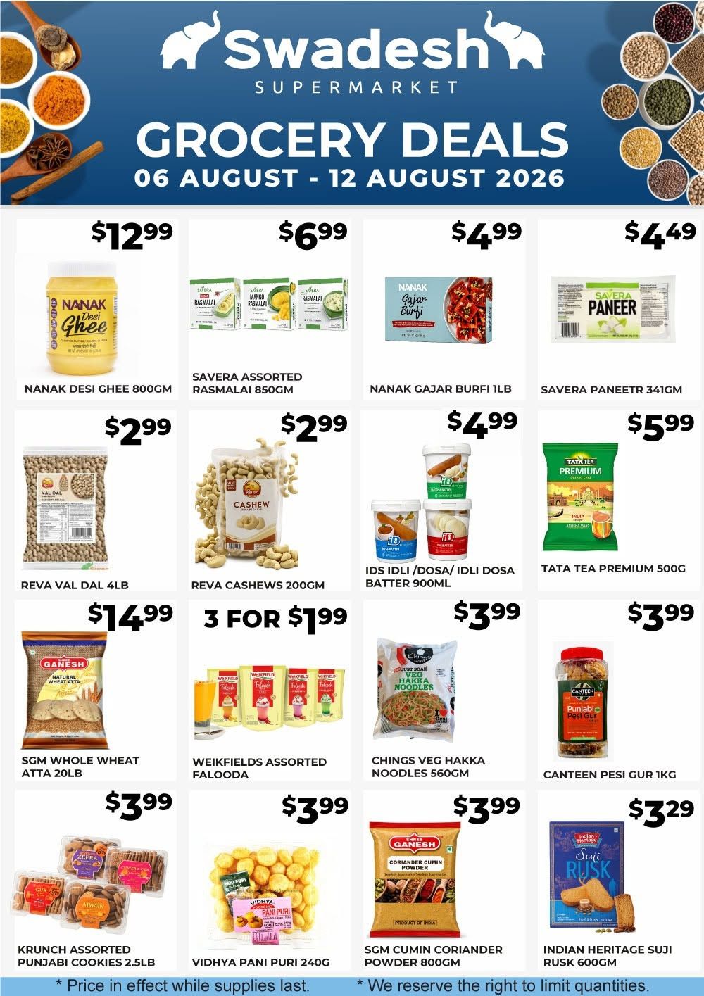 Swadesh Supermarket Flyer August 6 to 12