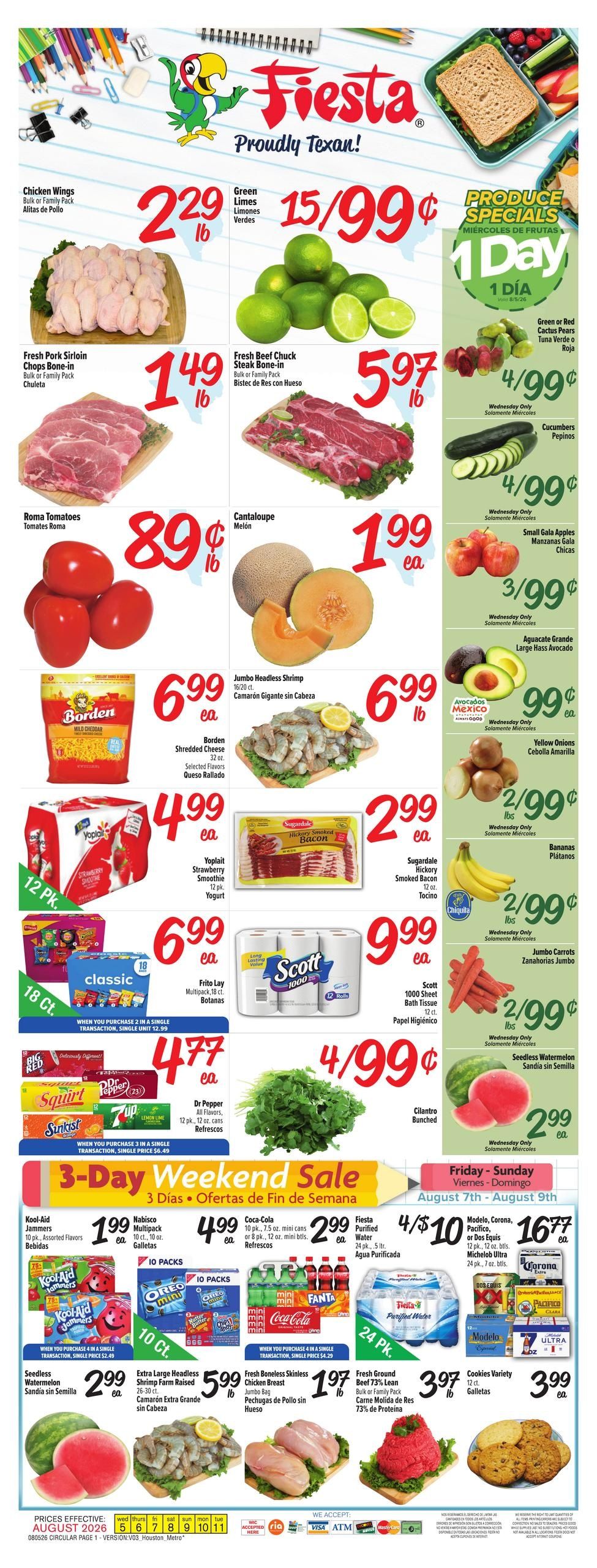 Fiesta Mart (Manvel–Fresno Area, TX) Weekly Ad August 5 - 11, 2026