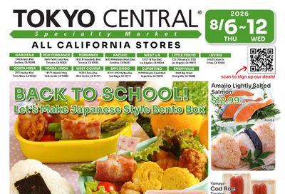 Tokyo Central and Marukai (California) Weekly Ad August 6 - 12, 2026