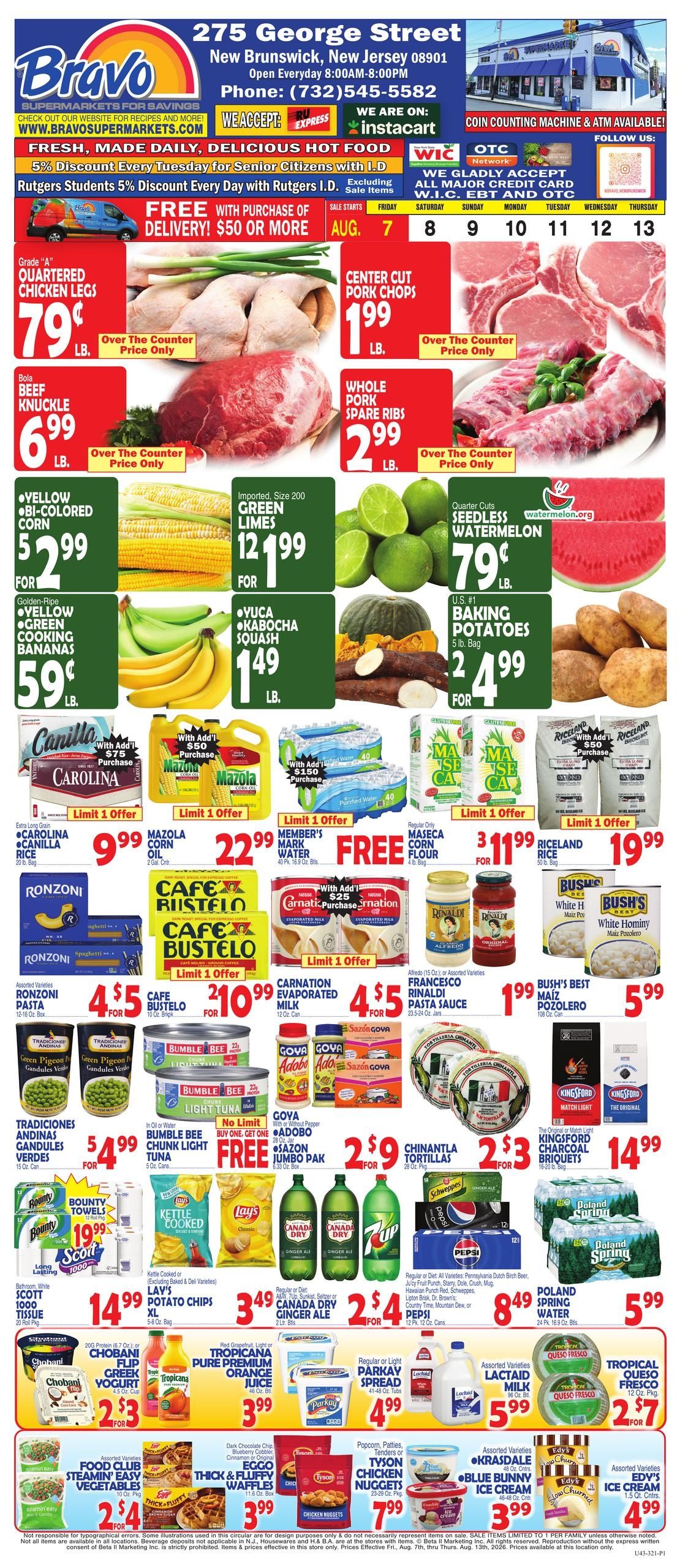 Bravo Supermarket (Coral Springs–Pompano Beach Area, FL) Weekly Ad August 7 - 13, 2026