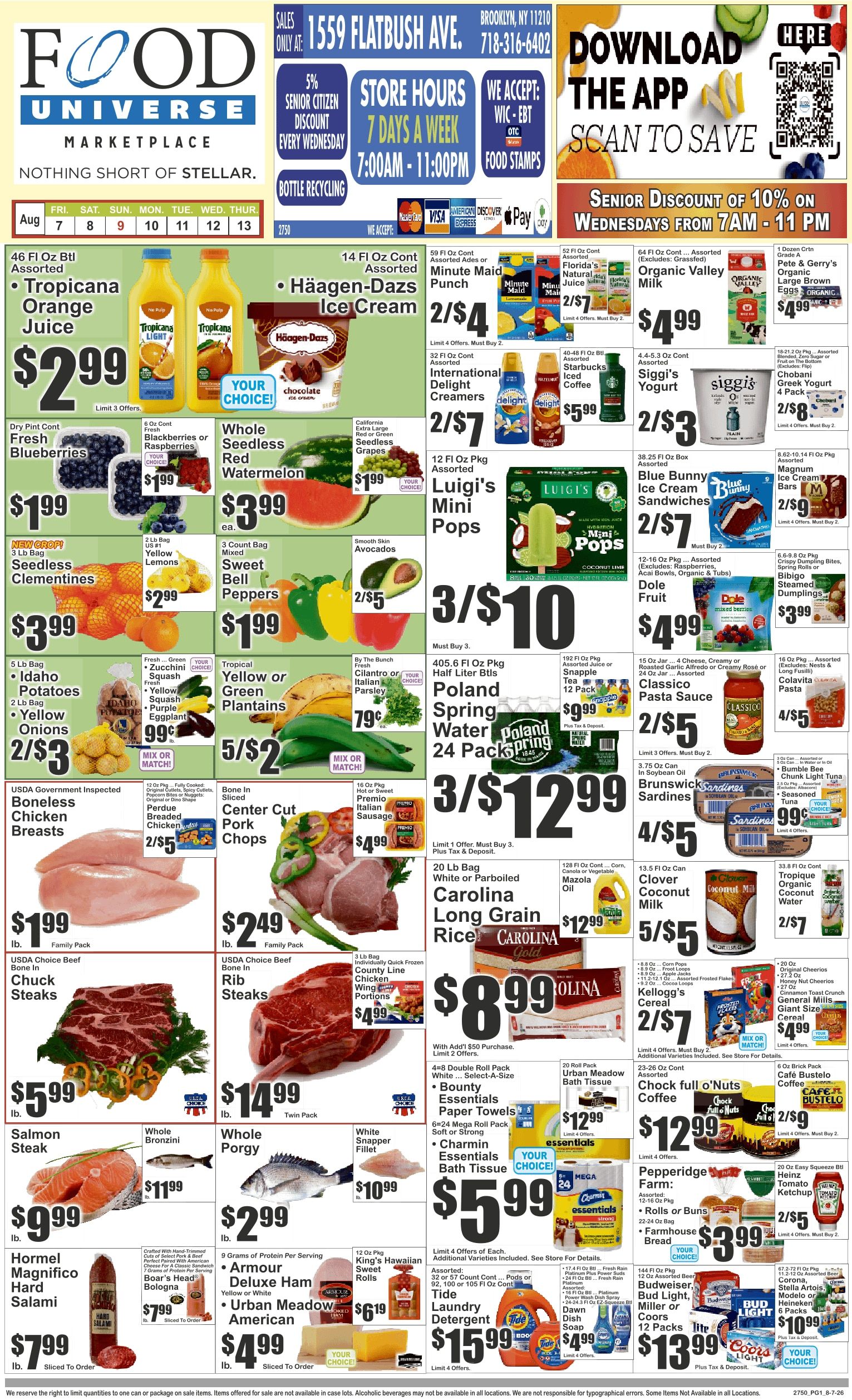 Food Universe (1559 Flatbush Avenue, Brooklyn, NY) Weekly Ad August 7 - 13, 2026