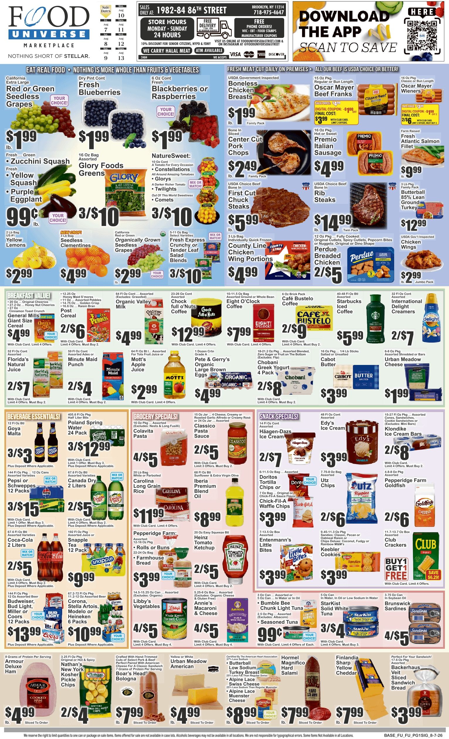 Food Universe (1982-84 86th Street, Brooklyn, NY) Weekly Ad August 7 - 13, 2026