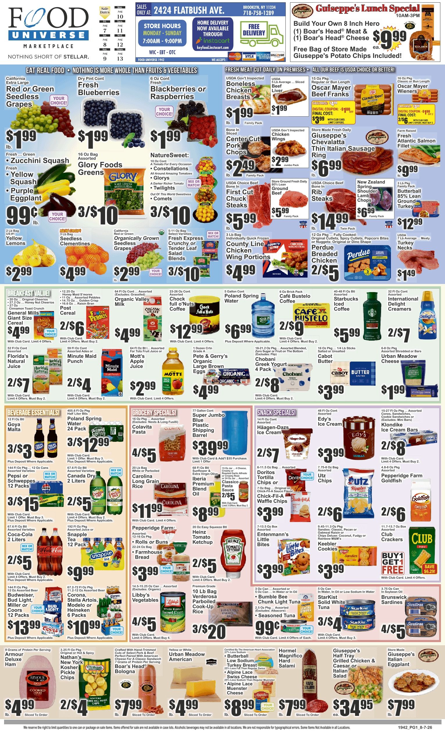 Food Universe (2424 Flatbush Ave., Brooklyn, NY) Weekly Ad August 7 - 13, 2026