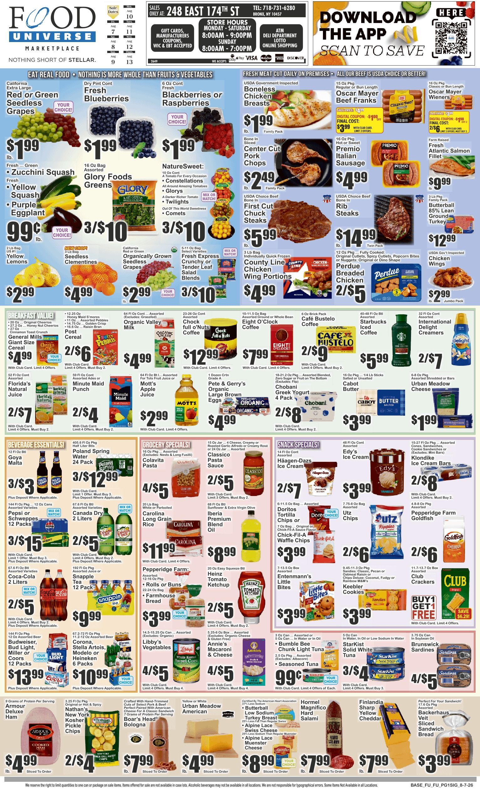 Food Universe (248 East 174th Street, Bronx, NY) Weekly Ad August 7 - 13, 2026