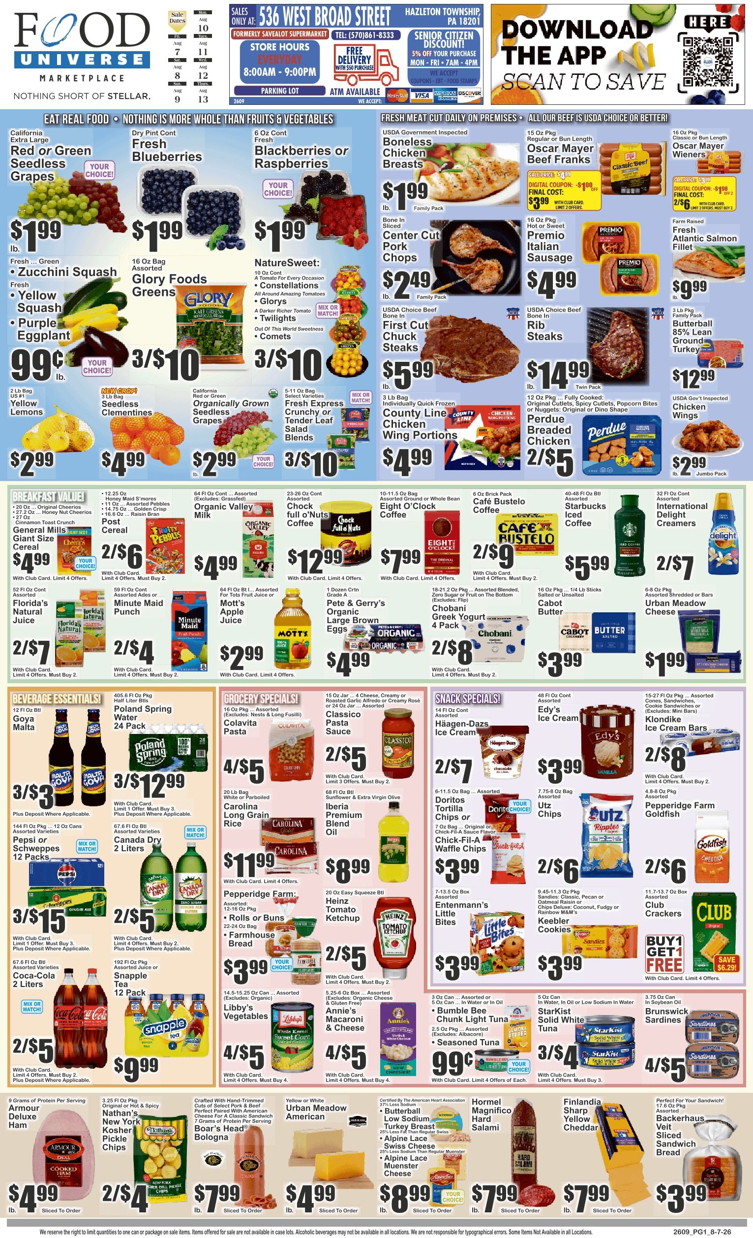 Food Universe (Hazleton, PA) Weekly Ad August 7 - 13, 2026