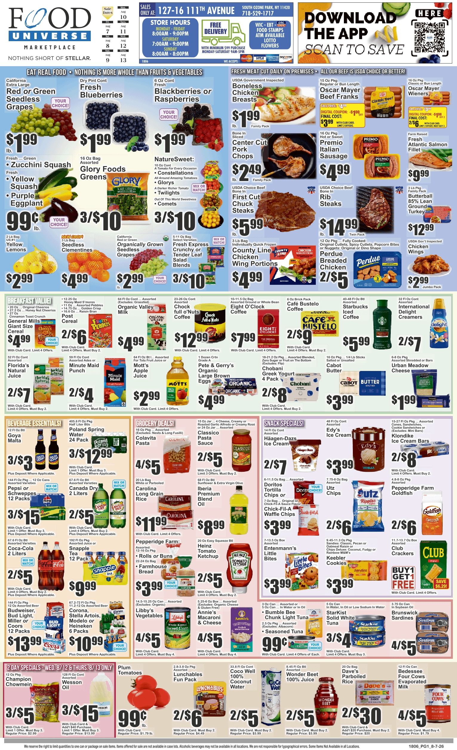 Food Universe (South Ozone Park, NY) Weekly Ad August 7 - 13, 2026