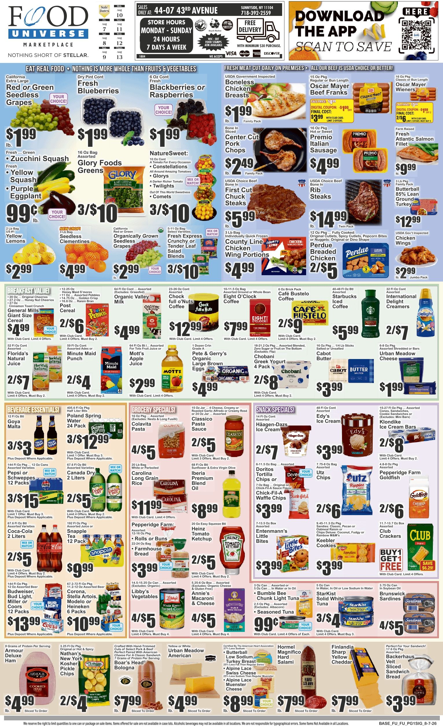 Food Universe (Sunnyside, NY) Weekly Ad August 7 - 13, 2026