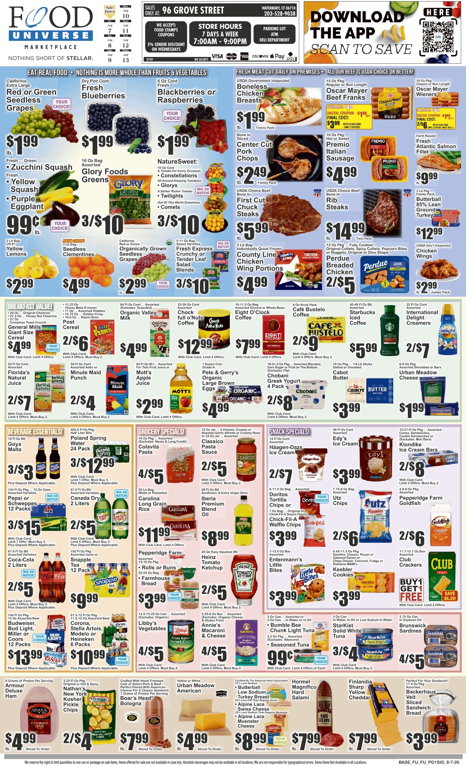 Food Universe (Waterbury, CT) Weekly Ad August 7 - 13, 2026