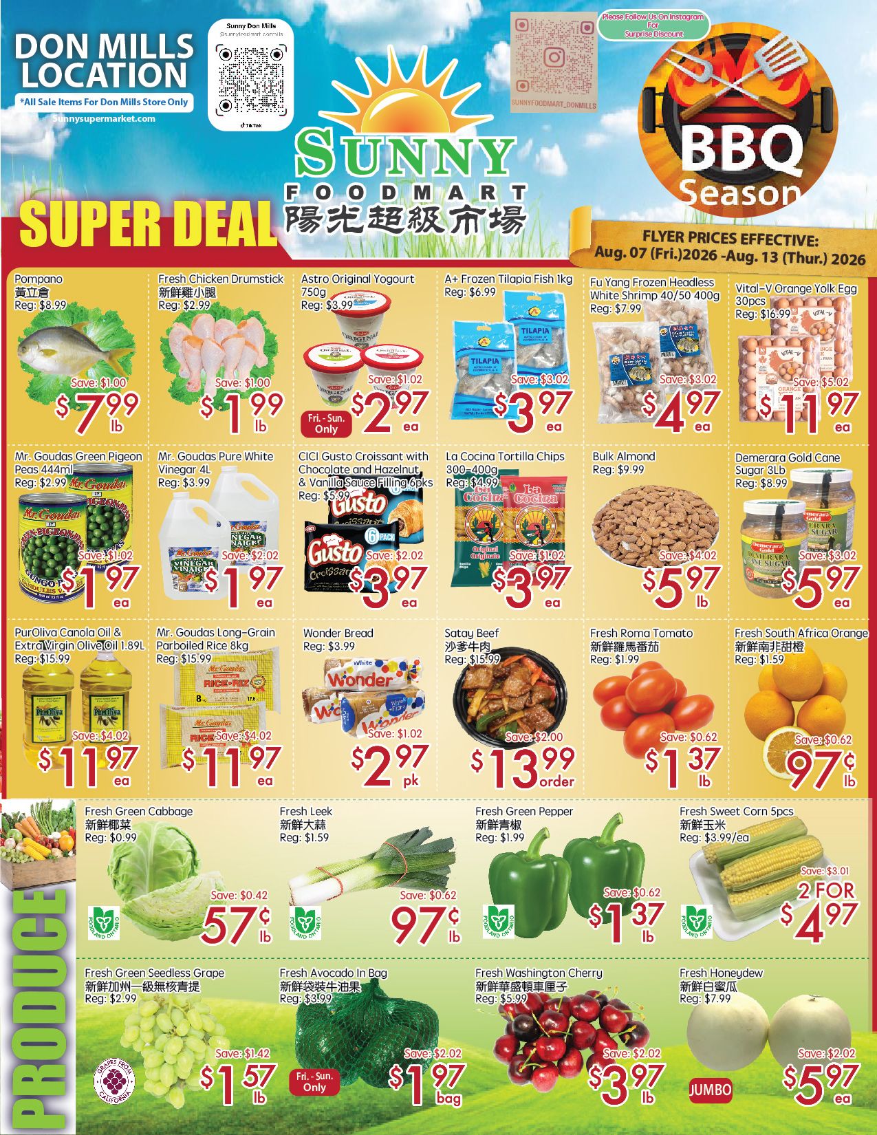 Sunny Foodmart (Don Mills) Flyer August 7 to 13