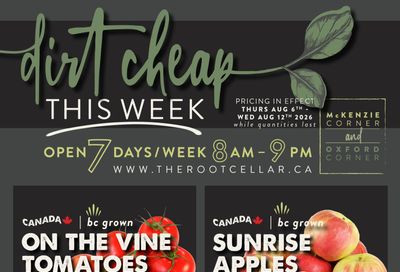The Root Cellar Flyer August 6 to 12