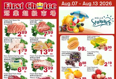 First Choice Supermarket Flyer August 7 to 13
