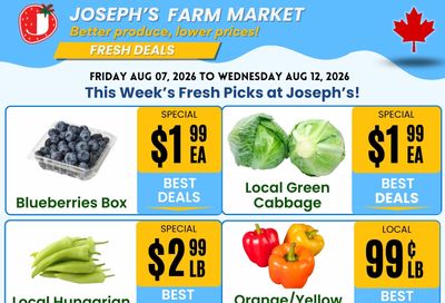 Joseph's Farm Market Flyer August 7 to 12