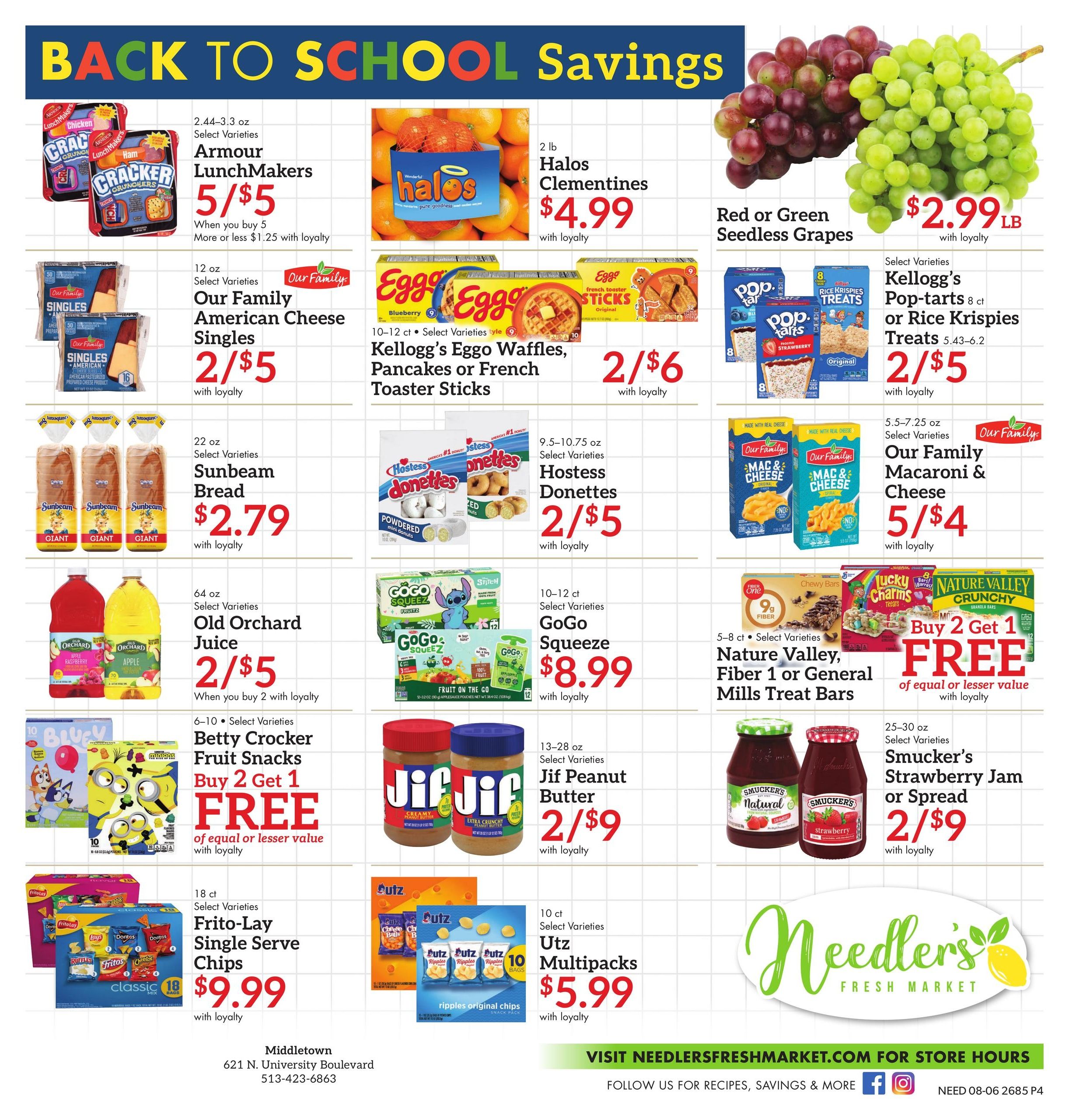 Needler's Fresh Market (Cincinnati–Dayton Area, KY–OH) Weekly Ad August 6 - 12, 2026