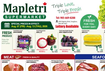 Mapletri Supermarket Flyer August 7 to 13