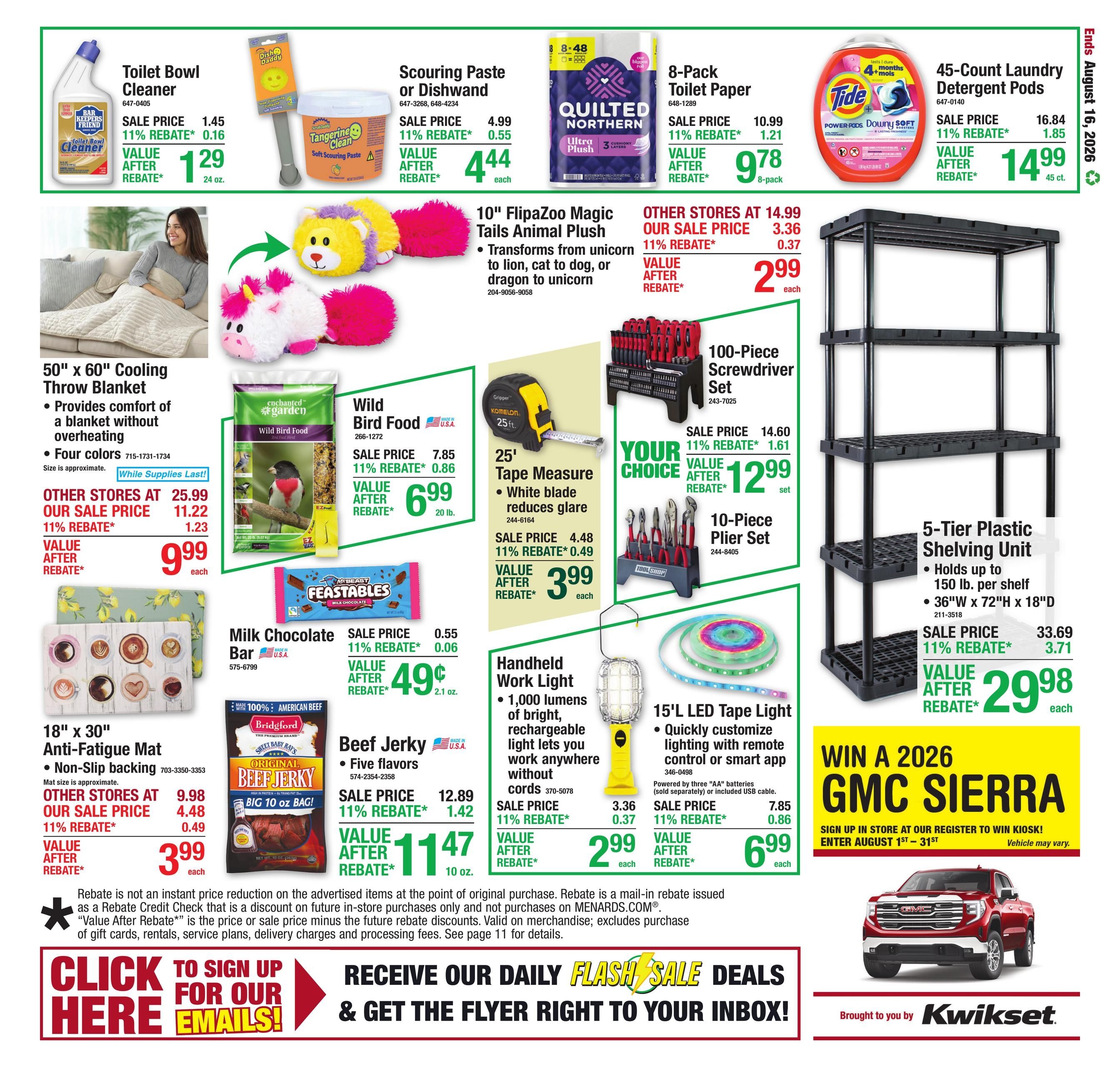 Menards (Madelia–Windom Area, MN) 11% Rebate Sale Weekly Ad August 6 - 17, 2026