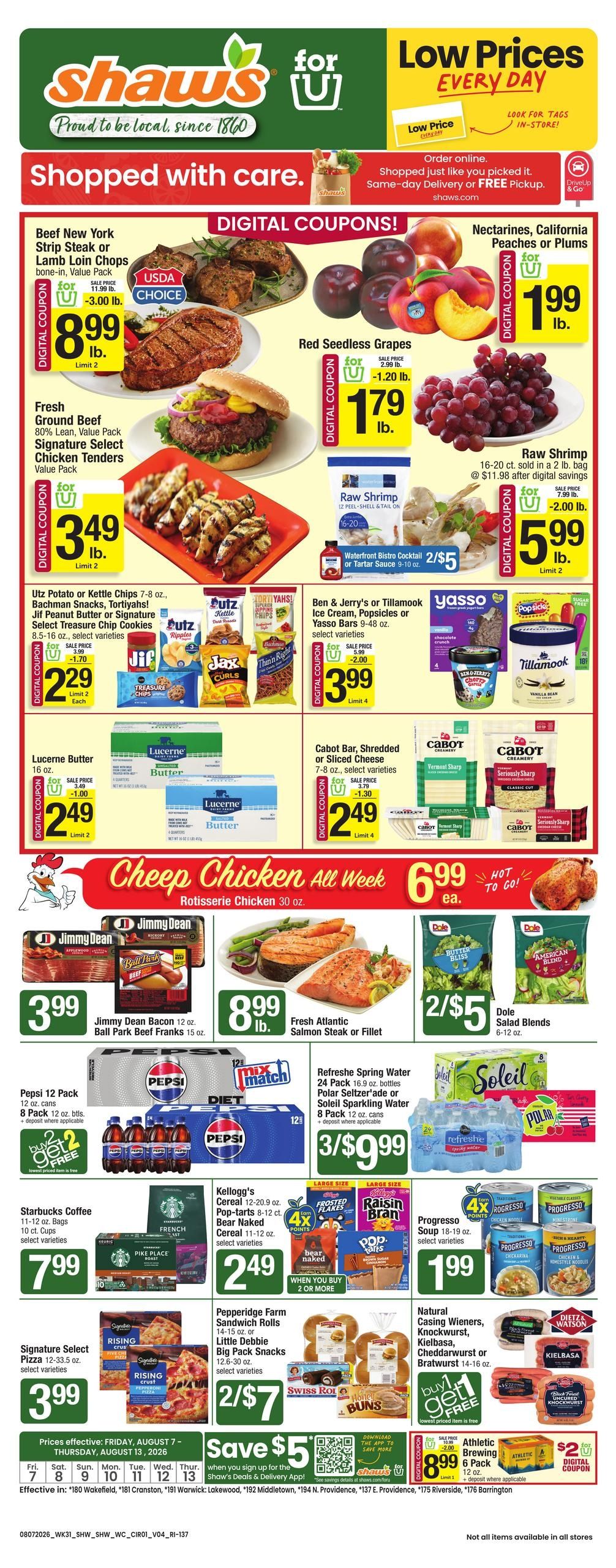 Shaw's (Providence Area, RI) Weekly Ad August 7 - 13, 2026